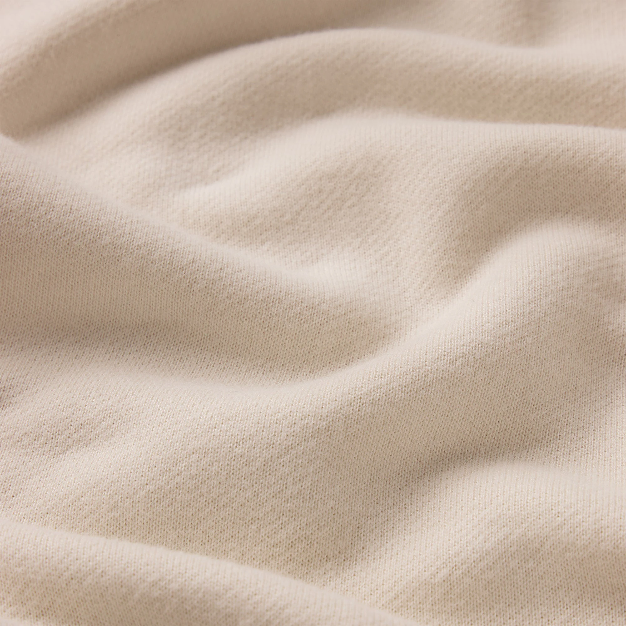 DRAPEY FRENCH TERRY HALF ZIP | BUFF ADDITIONAL FABRIC DETAILS