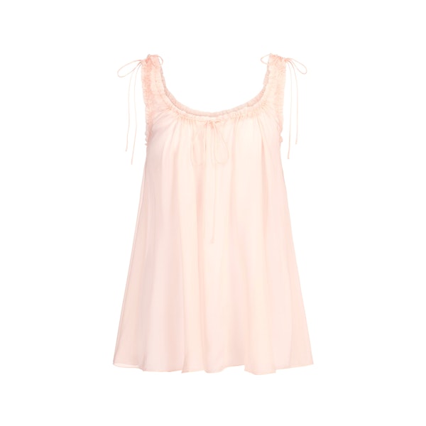 SKIMS ROMANCE MINI DRESS | PRIMROSE FLAT ON A WHITE BACKGROUND | FLT