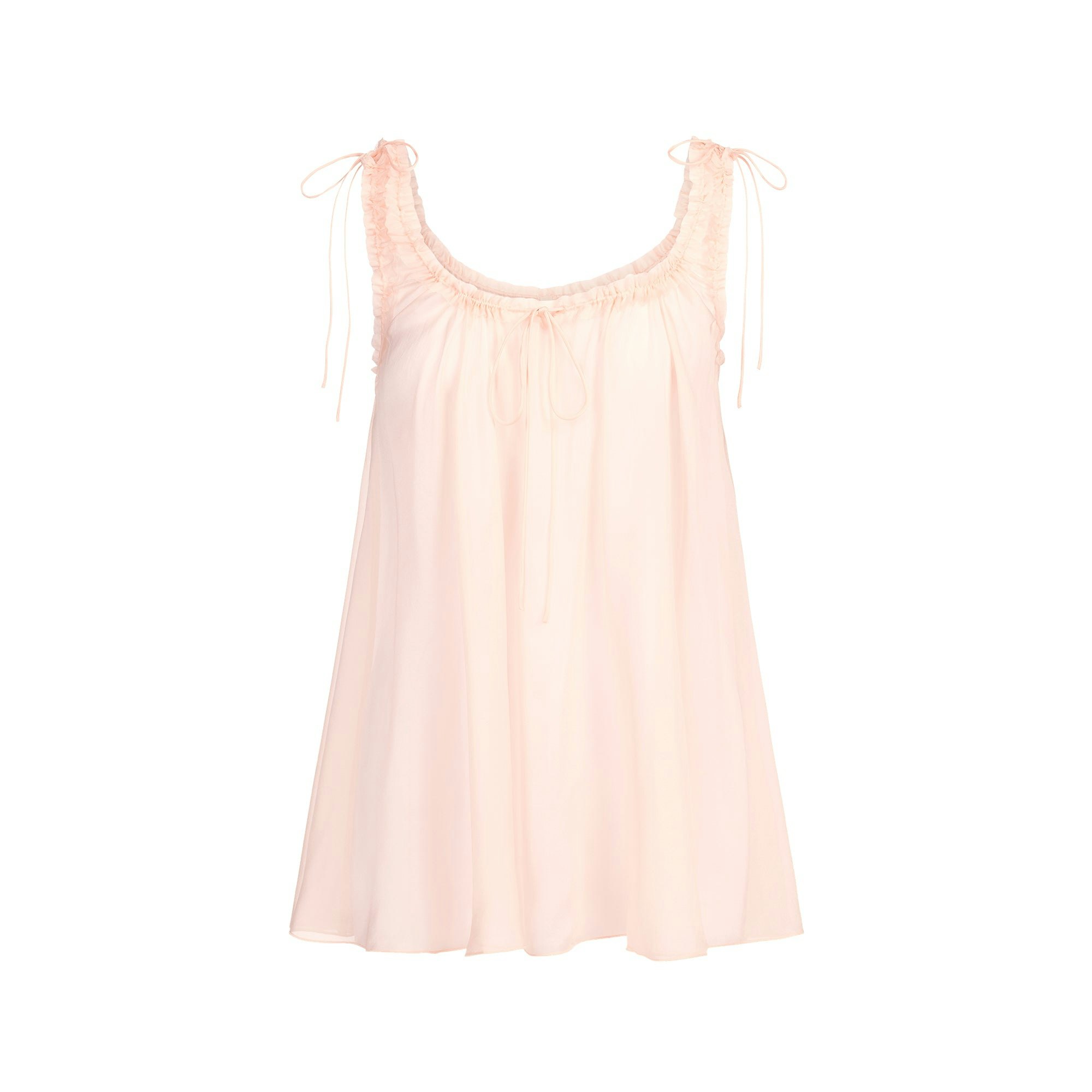 SKIMS ROMANCE MINI DRESS | PRIMROSE FLAT ON A WHITE BACKGROUND | FLT