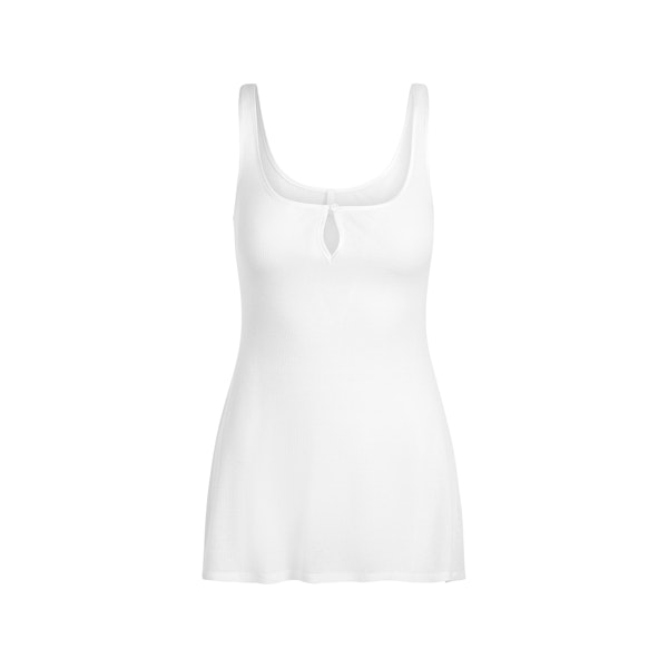 SHEER COTTON LACE MINI SLIP DRESS | SNOW FLAT ON A WHITE BACKGROUND | FLT