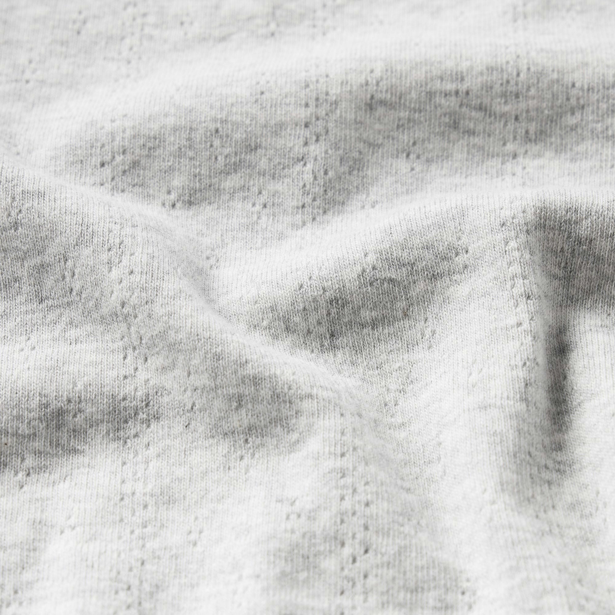 DROP NEEDLE POINTELLE BABY TEE | LIGHT HEATHER GREY ADDITIONAL FABRIC DETAILS