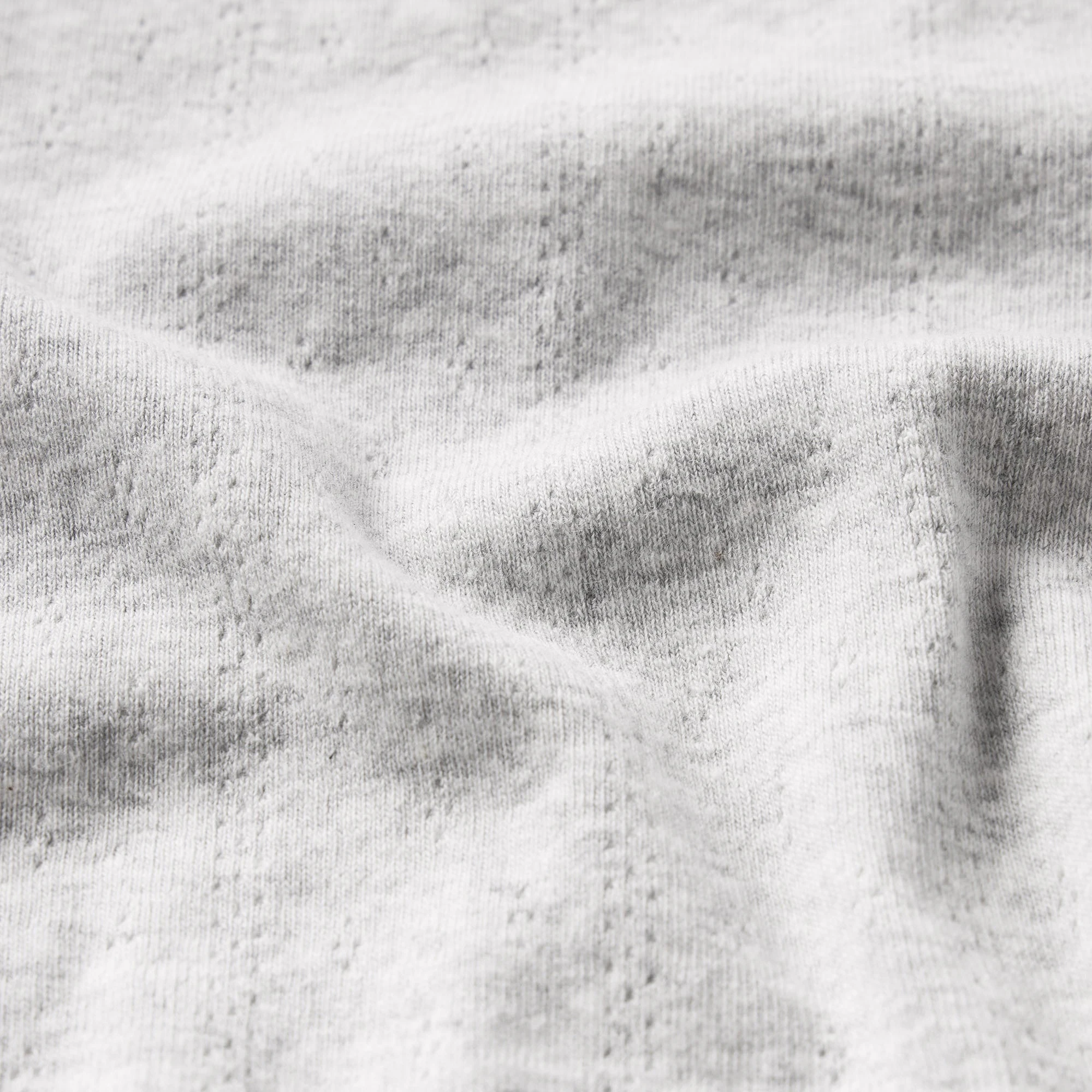 DROP NEEDLE POINTELLE LONG SLEEVE TOP | LIGHT HEATHER GREY ADDITIONAL FABRIC DETAILS