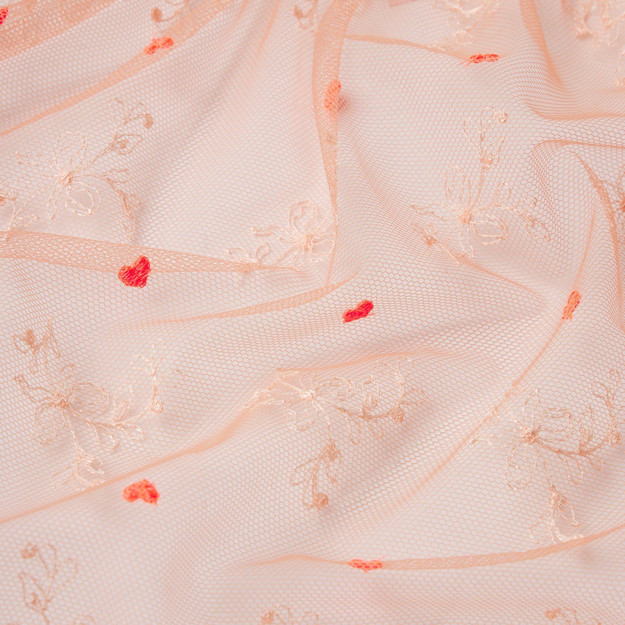 EMBROIDERED TULLE SKIRT BIKINI | GUAVA HEART TULLE ADDITIONAL FABRIC DETAILS