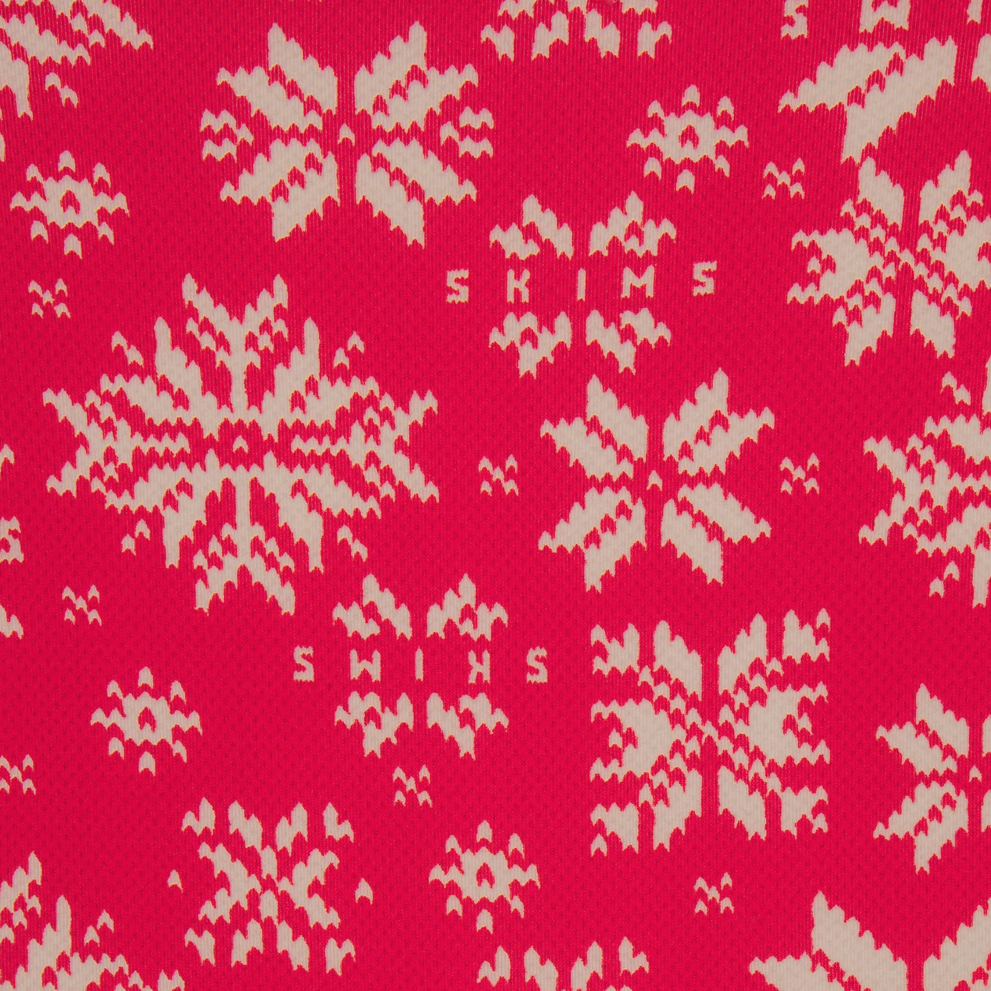 FITS EVERYBODY LACE TRIANGLE CAMI AND BOY SHORT SET | RED SNOWFLAKE FAIR ISLE ADDITIONAL FABRIC DETAILS