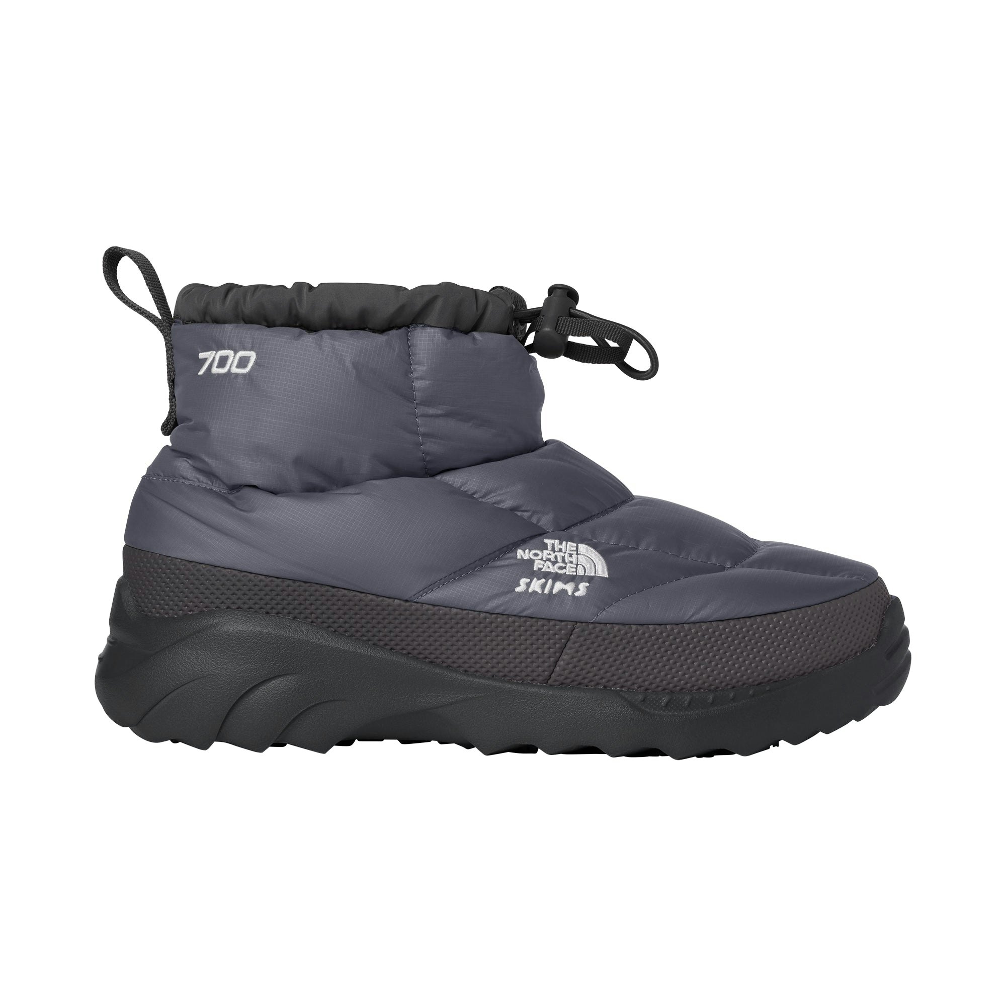 THE NORTH FACE X SKIMS NUPTSE TRACTION CHUKKA | GUNMETAL FLAT ON A WHITE BACKGROUND | FLT
