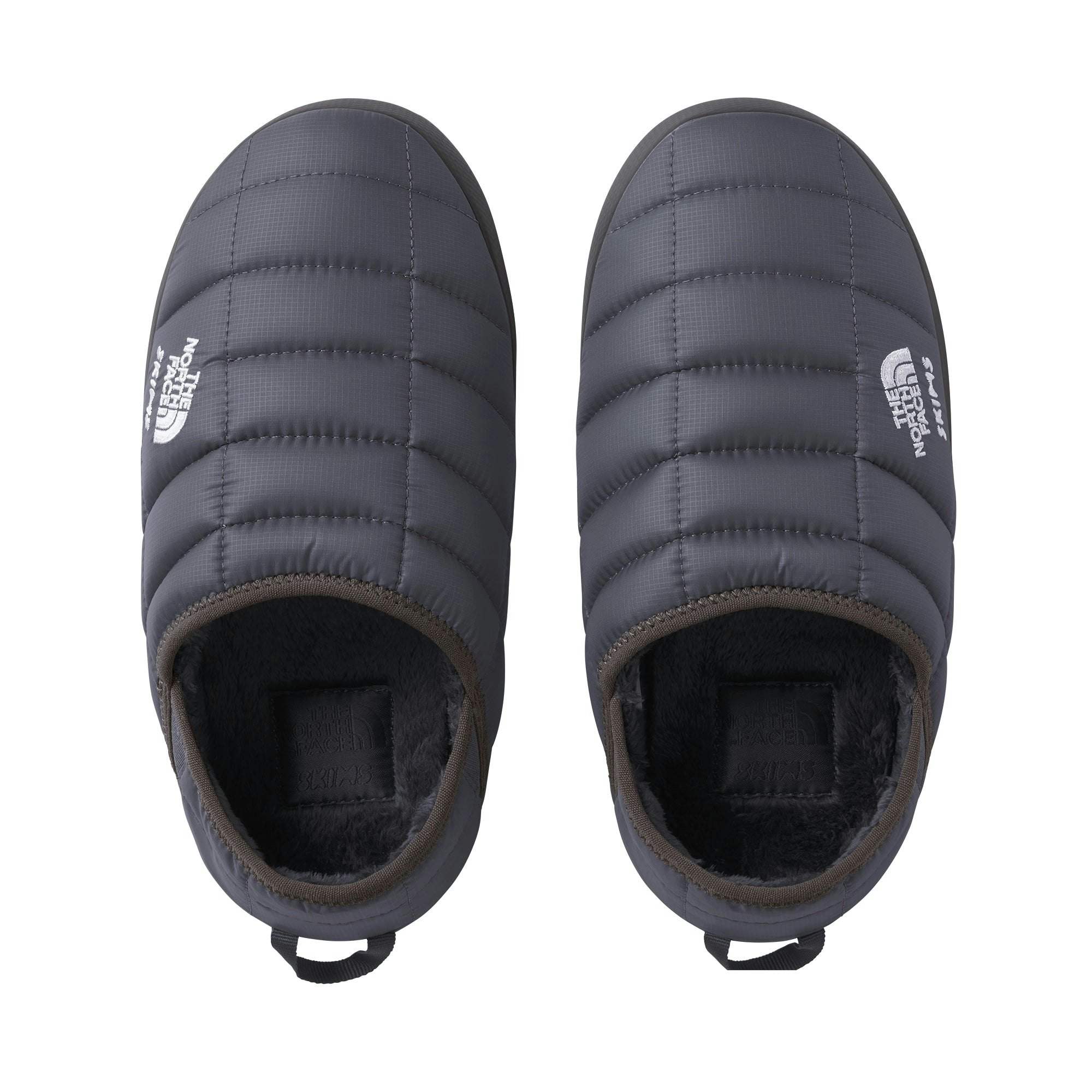 THE NORTH FACE X SKIMS THERMOBALL TRACTION MULE V | GUNMETAL FLAT ON A WHITE BACKGROUND | FLT