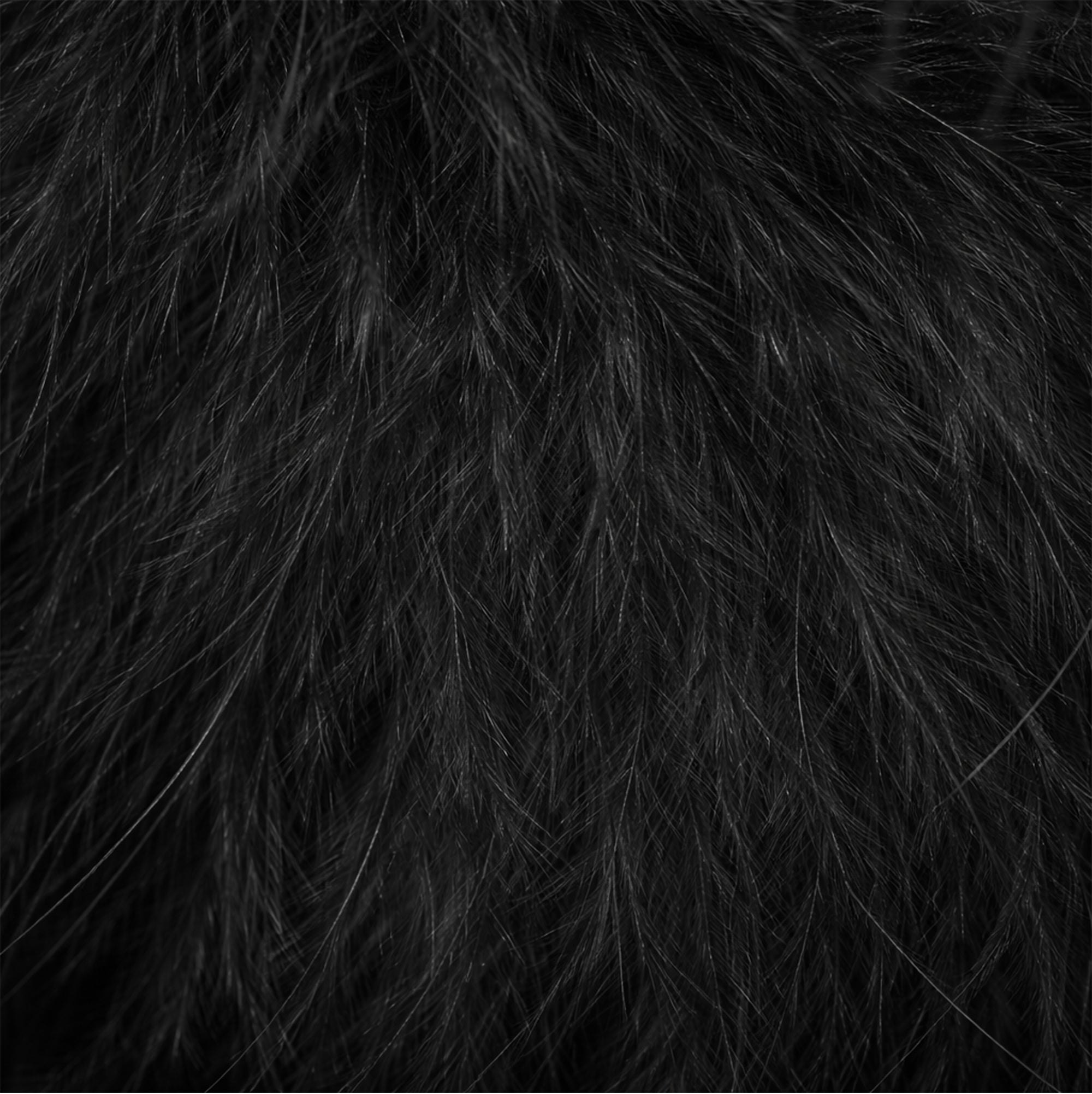 FEATHER KITTEN HEEL | ONYX FLAT ON A WHITE BACKGROUND