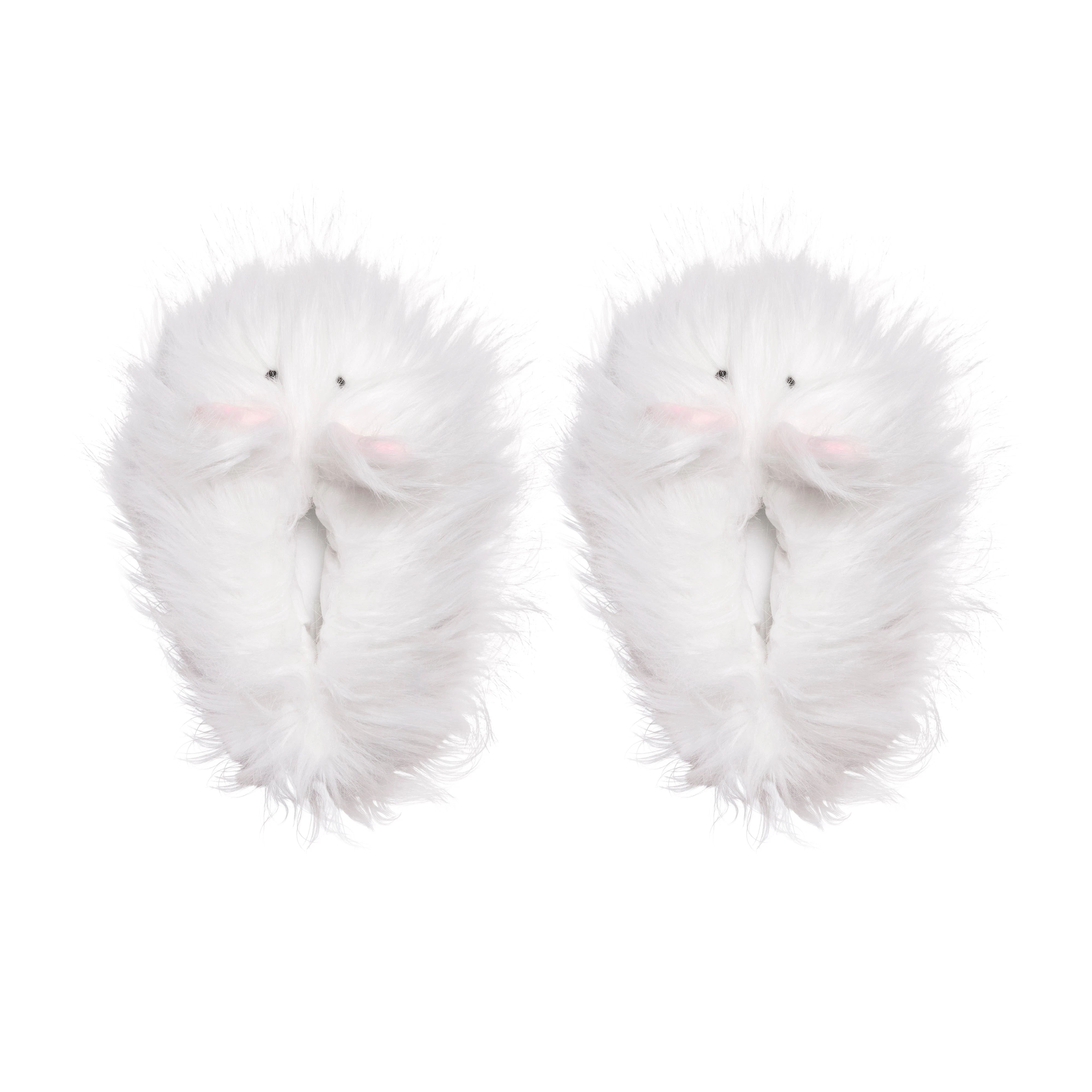 PLUSH BUNNY SLIPPER | MARBLE FLAT ON A WHITE BACKGROUND | FLT