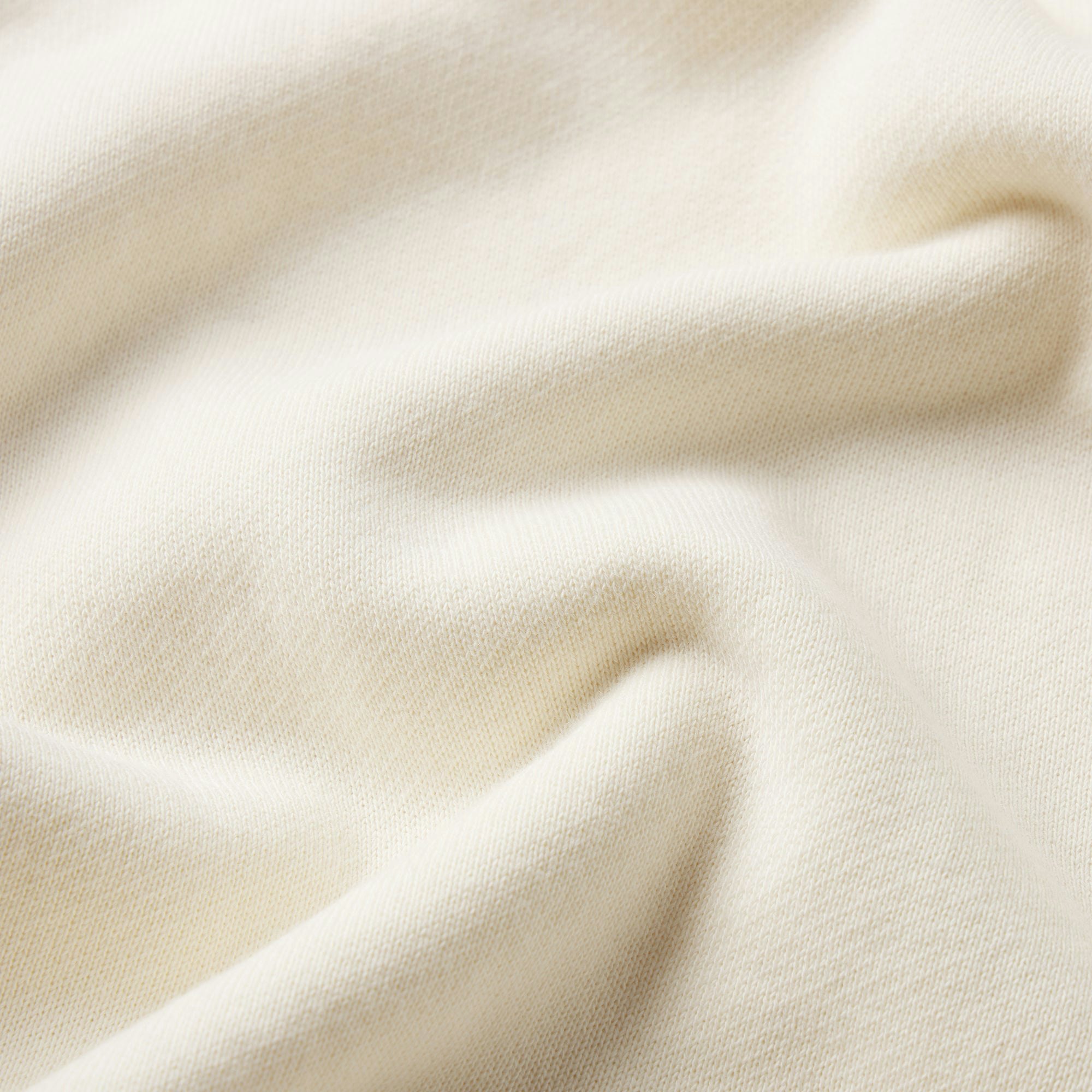 FRENCH TERRY LONG SHORT | ECRU ON A MODEL FRONT VIEW @ | FOCUS: 0.0, 1.0, 0.9