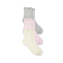 COTTON SEAMLESS JUNIORS LETTUCE EDGE SOCK 3-PACK