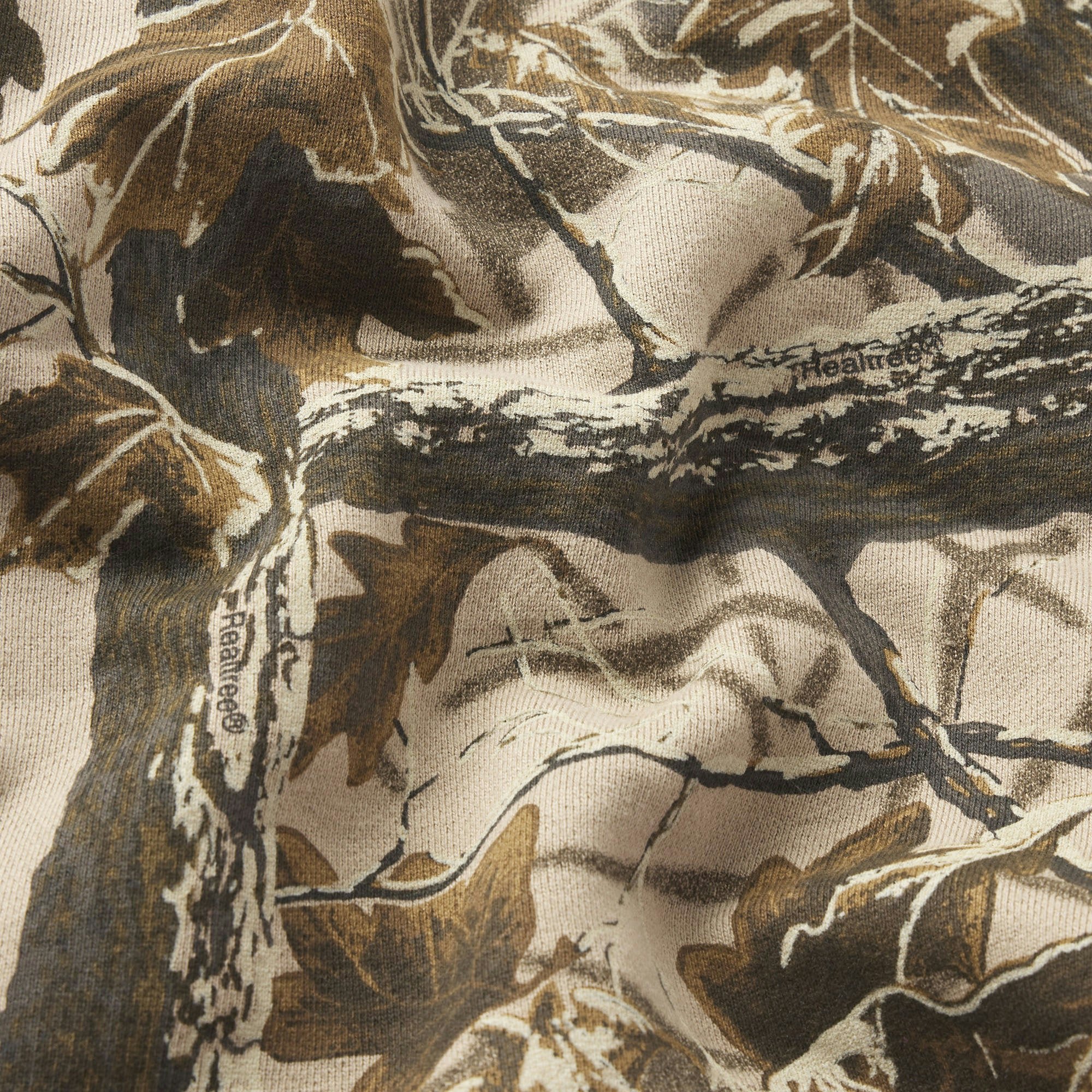 HEAVY FLEECE MENS RELAXED ZIP UP HOODIE | REALTREE CAMO PRINT@ | ADDITIONAL FABRIC DETAILS