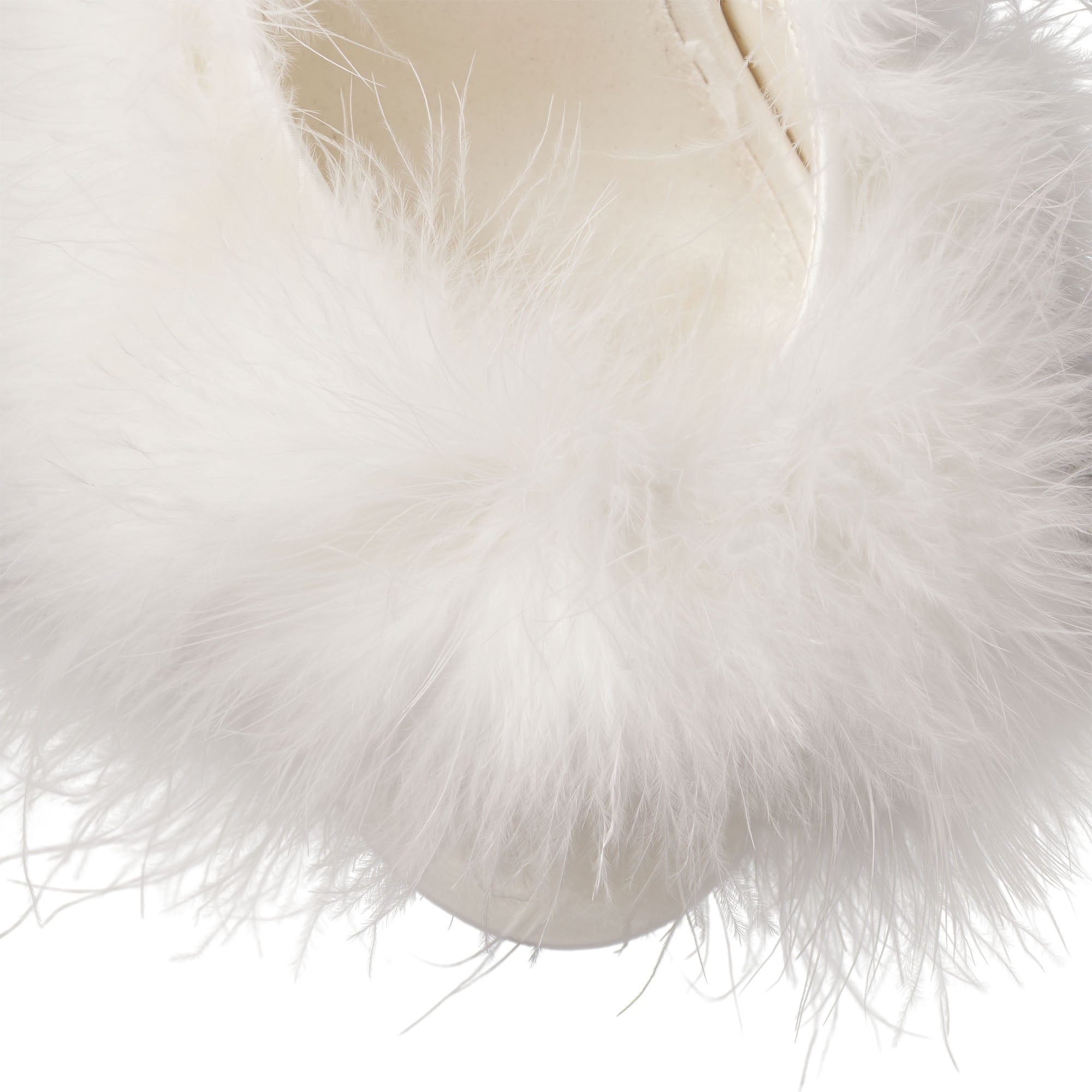 FEATHER KITTEN HEEL | IVORY ADDITIONAL FABRIC DETAILS