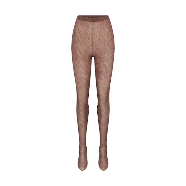 MILKY SHEER FOOTED LEGGING | JASPER SNAKE PRINT FLAT ON A WHITE BACKGROUND | FLT