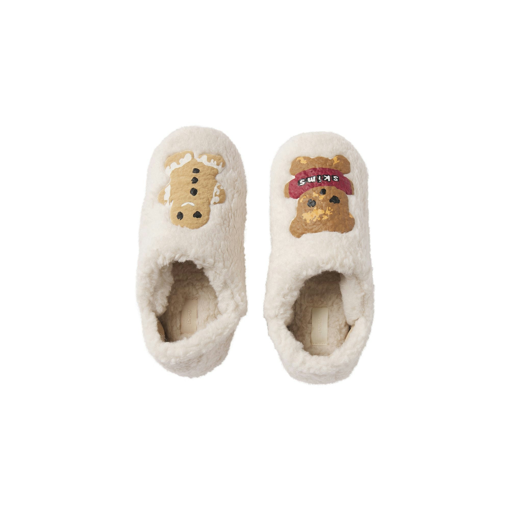 CACTUS PLANT FLEA MARKET X SKIMS SHERPA SLIPPER | MARBLE TEDDY BEAR PRINT FLAT ON A WHITE BACKGROUND | FLT