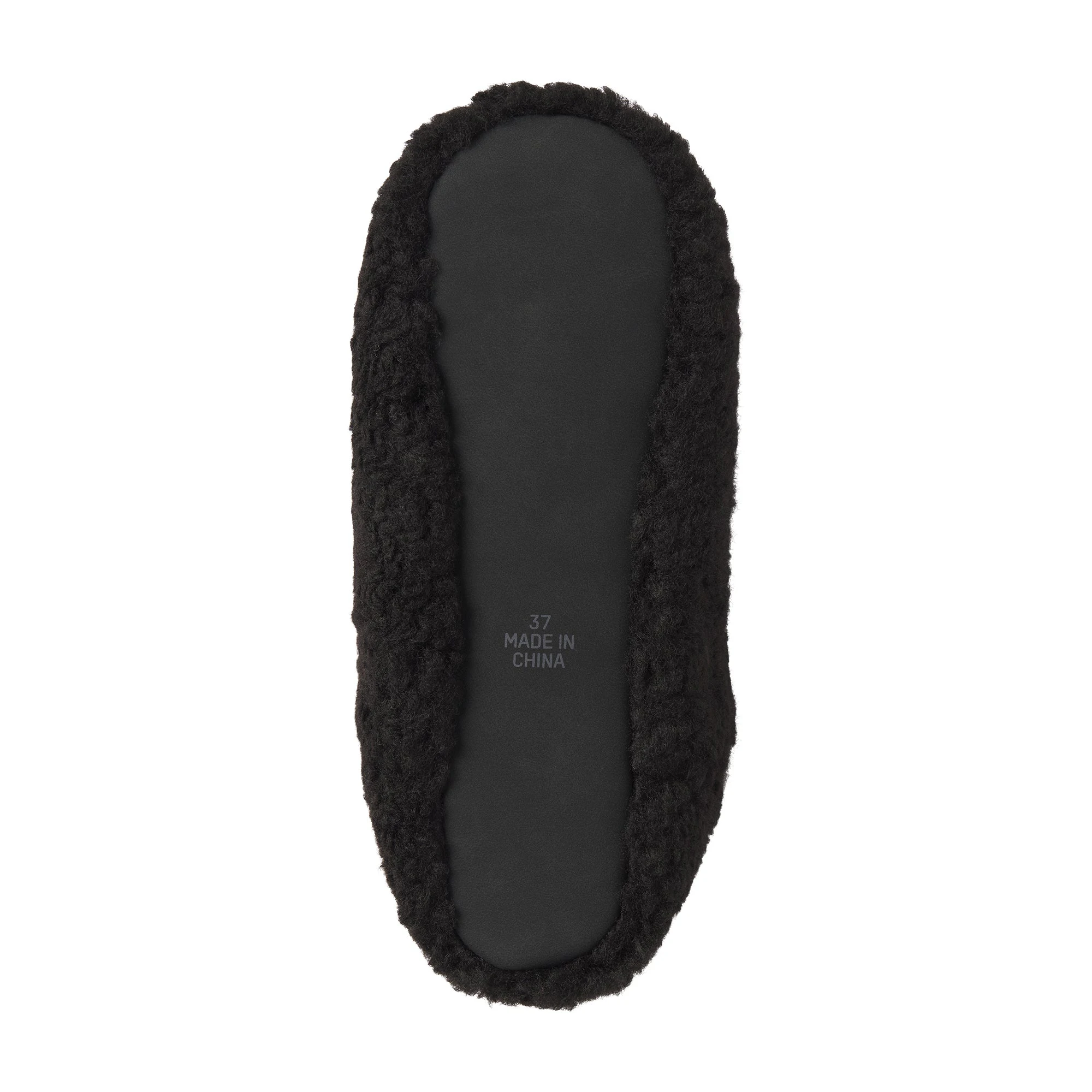 CACTUS PLANT FLEA MARKET X SKIMS SHERPA SLIPPER | ONYX GINGERBREAD SNOWMAN PRINT FLAT ON A WHITE BACKGROUND