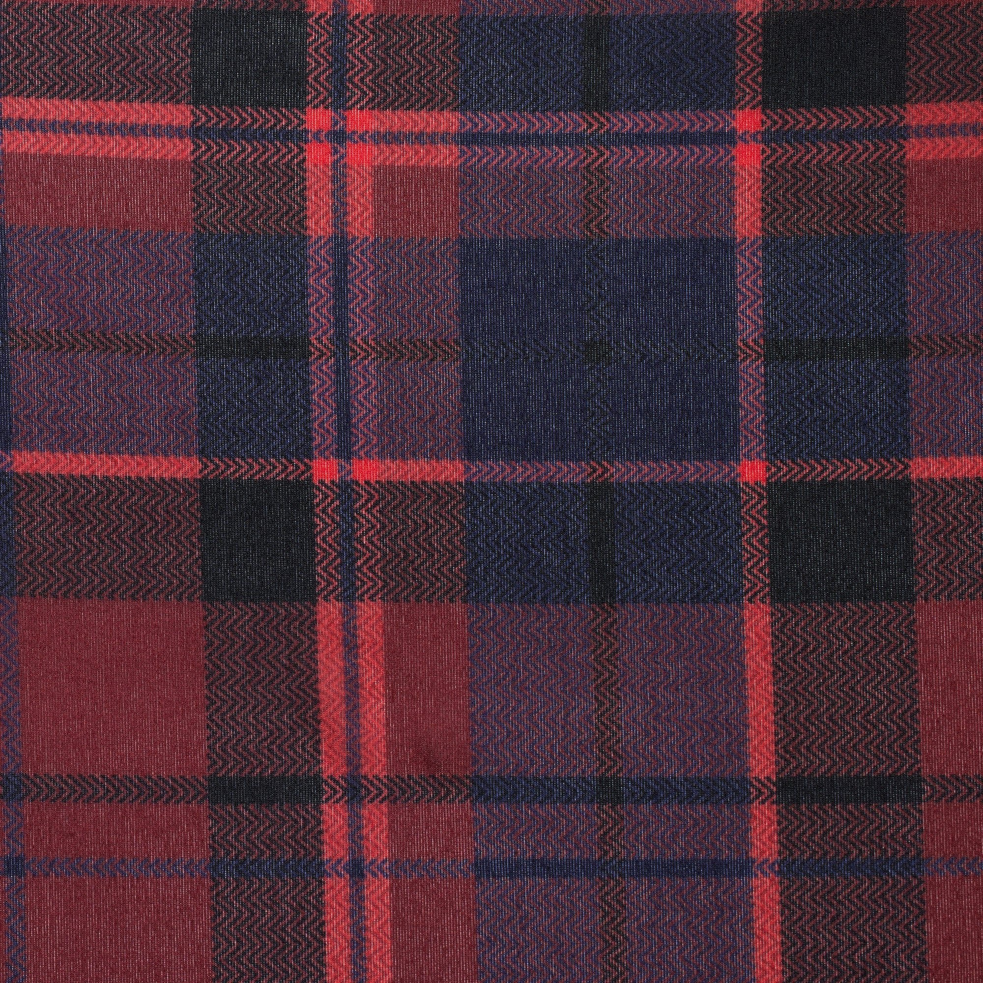 MILKY SHEER SCOOP BRALETTE | MERLOT NAVY PLAID FLAT ON A WHITE BACKGROUND | ADDITIONAL FABRIC DETAILS