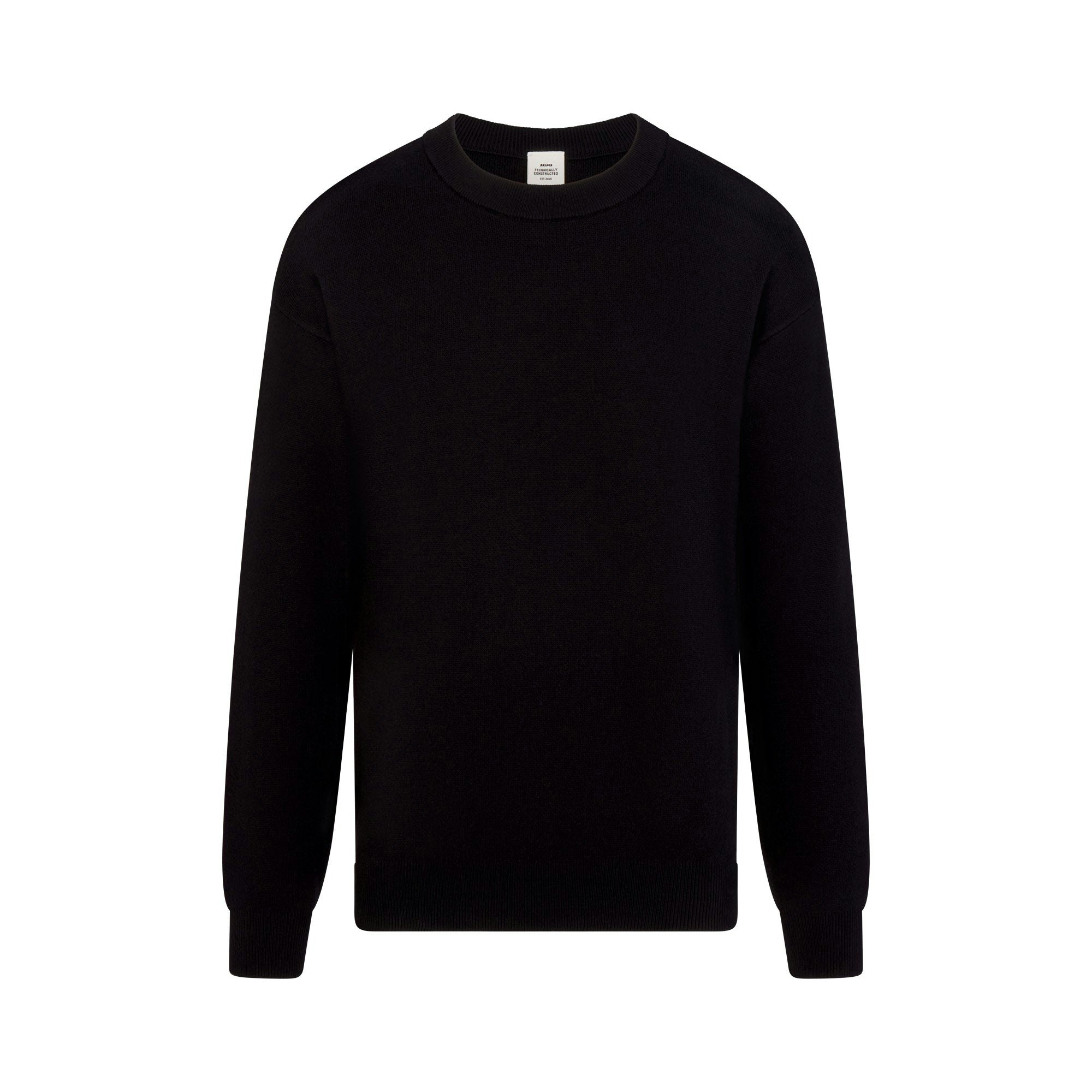 COTTON KNIT MENS SWEATER | OBSIDIAN FLAT ON A WHITE BACKGROUND | FLT