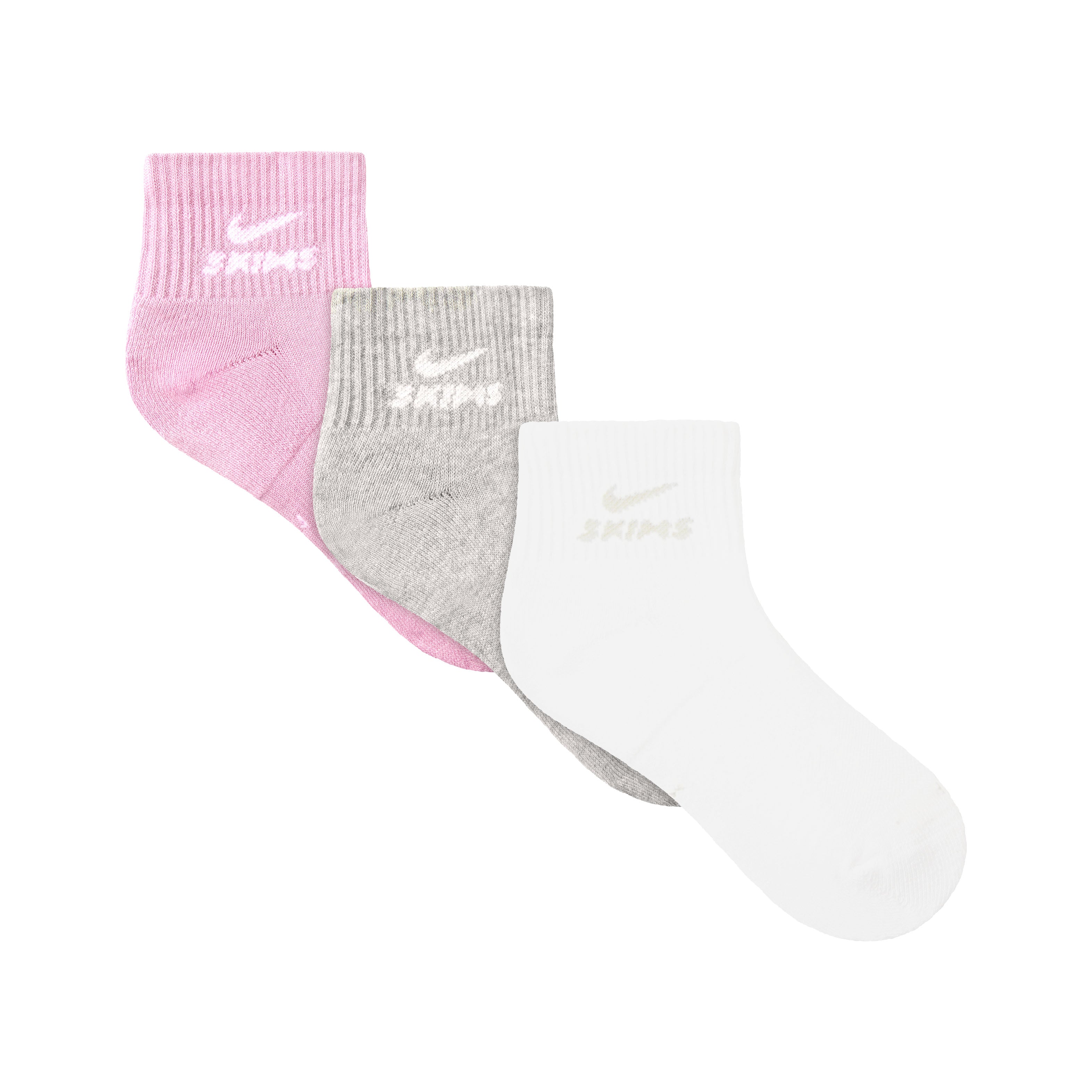 NikeSKIMS ACCESSORIES DRI-FIT™ QUARTER CREW SOCK 3-PACK | BUBBLE