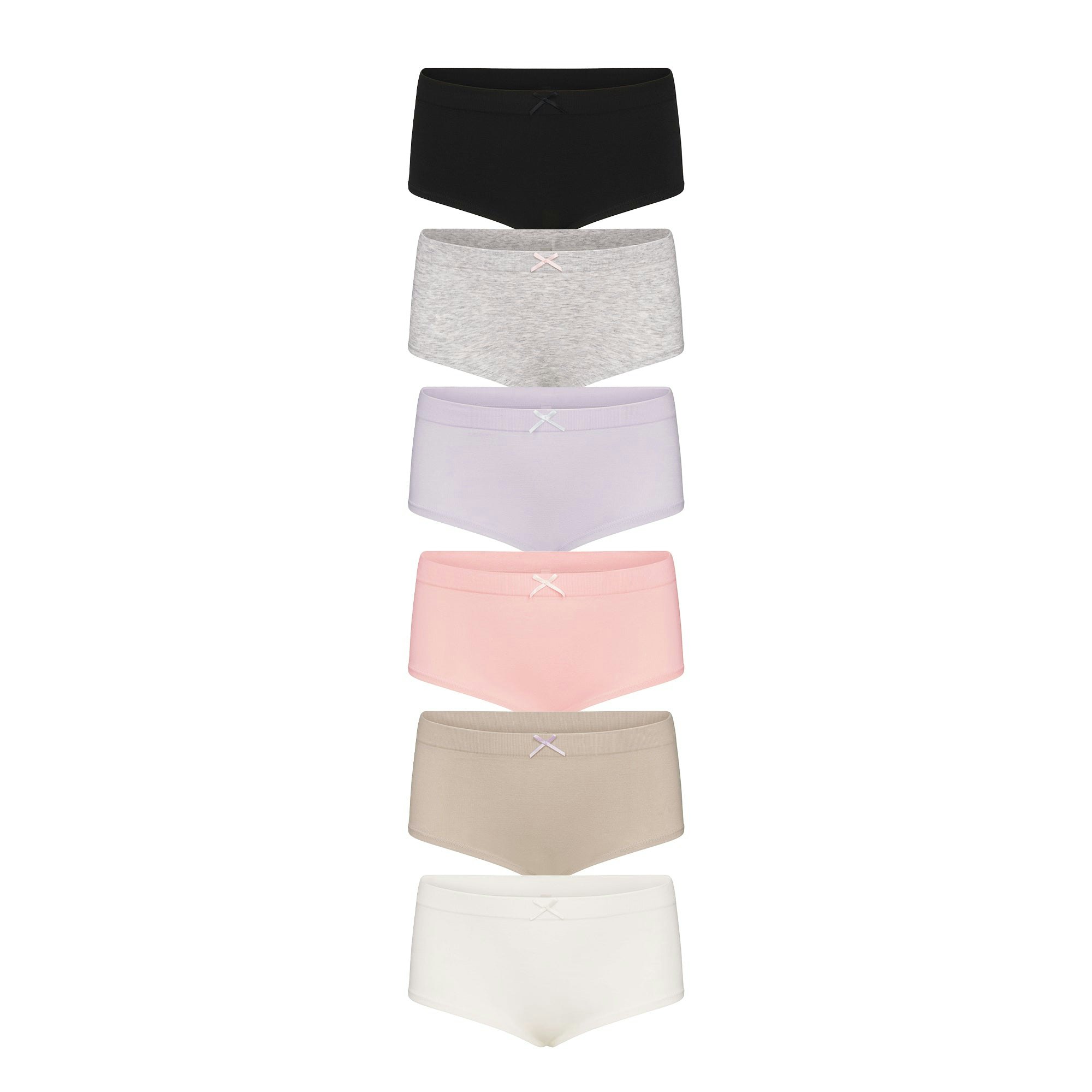 COTTON SEAMLESS GIRLS BRIEF 6-PACK | BALLET WIND MULTI FLAT ON A WHITE BACKGROUND @ | FLT @ | FOCUS: 0.0, 1.0, 0.9