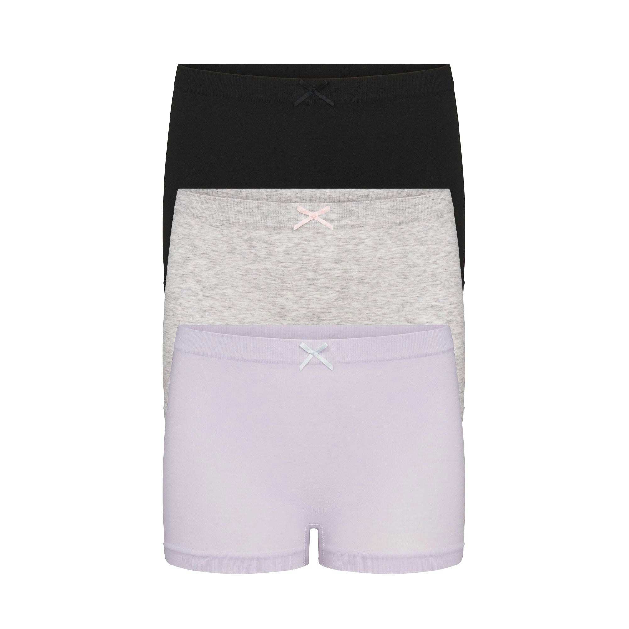 COTTON SEAMLESS GIRLS BOY SHORT 3-PACK | WIND MULTI FLAT ON A WHITE BACKGROUND @ | FLT @ | FOCUS: 0.0, 1.0, 0.9