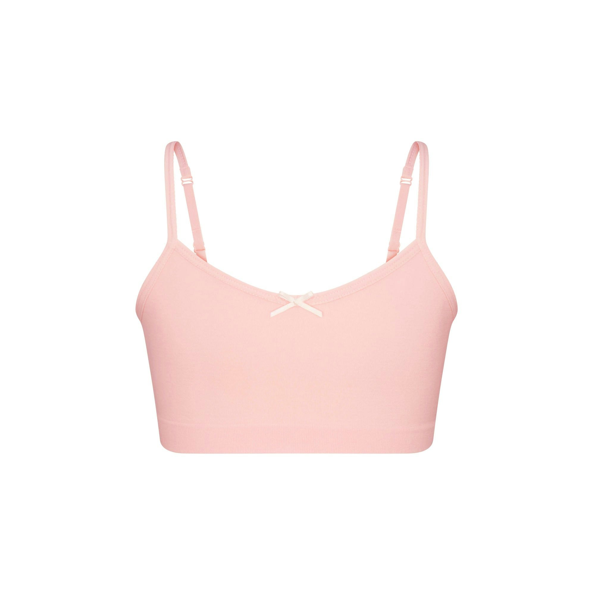 COTTON SEAMLESS GIRLS BRALETTE 2-PACK | MARBLE AND BALLET FLAT ON A WHITE BACKGROUND @ | FLT
