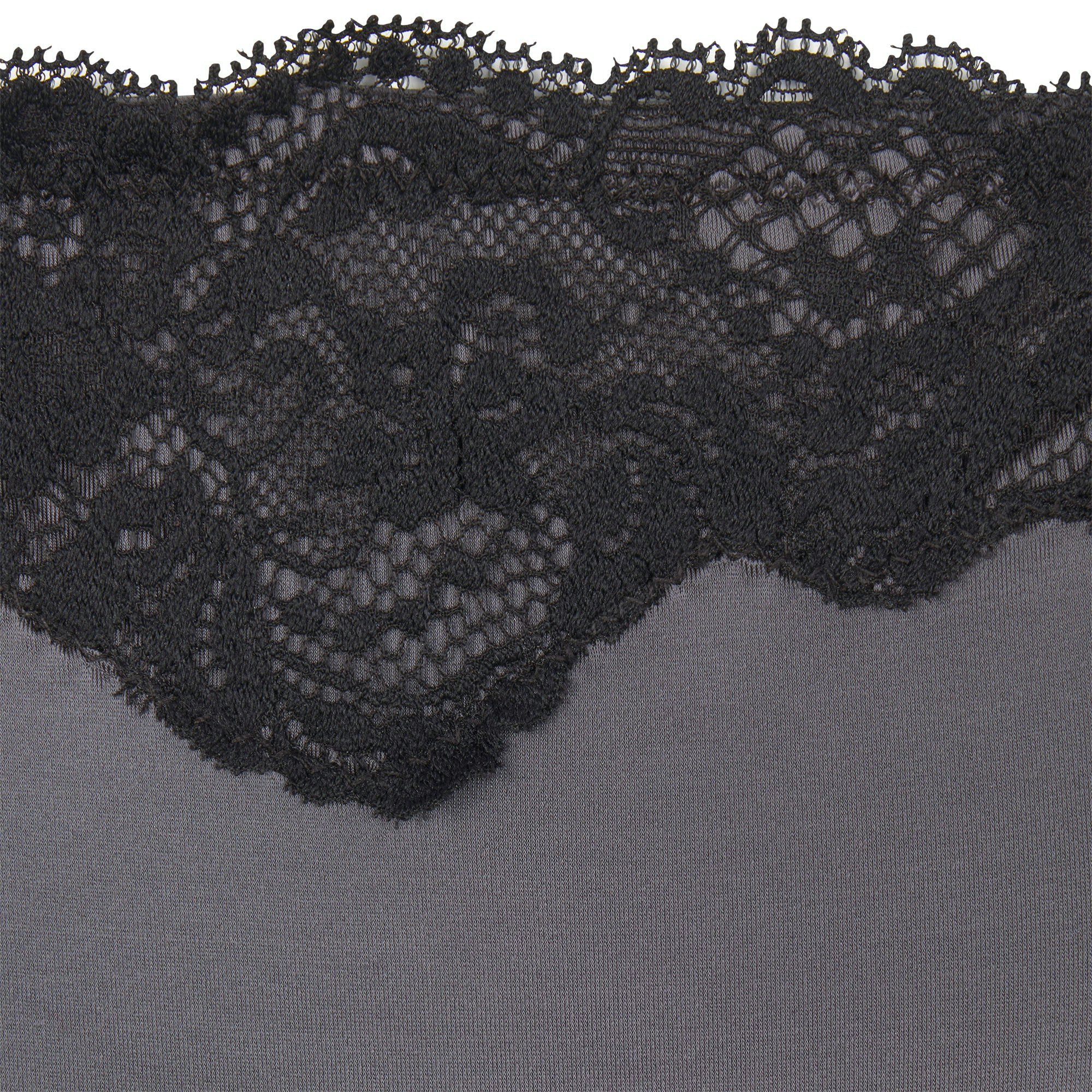 LACE SWIM HIGH-WAISTED BRIEF | GUNMETAL ADDITIONAL FABRIC DETAILS