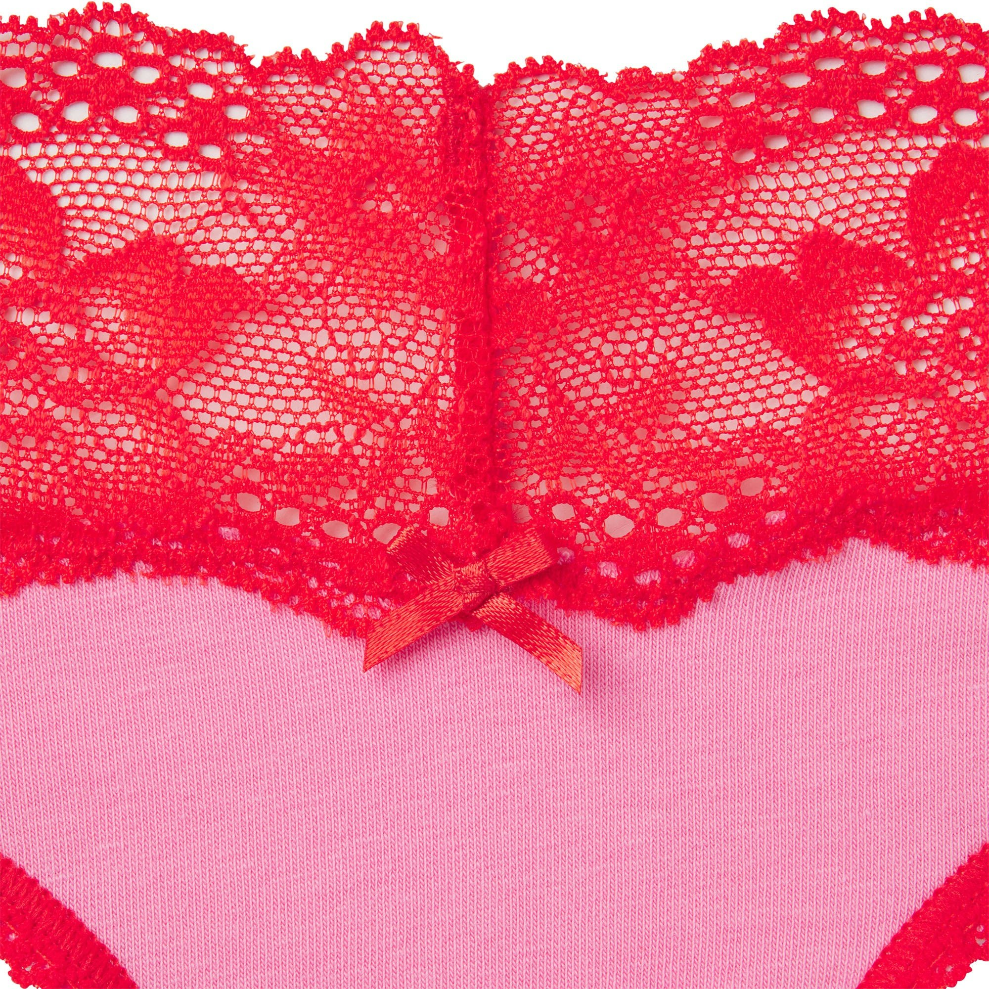 LIGHTWEIGHT COTTON WIDE LACE BRIEF | CARNATION CONTRAST ADDITIONAL FABRIC DETAILS