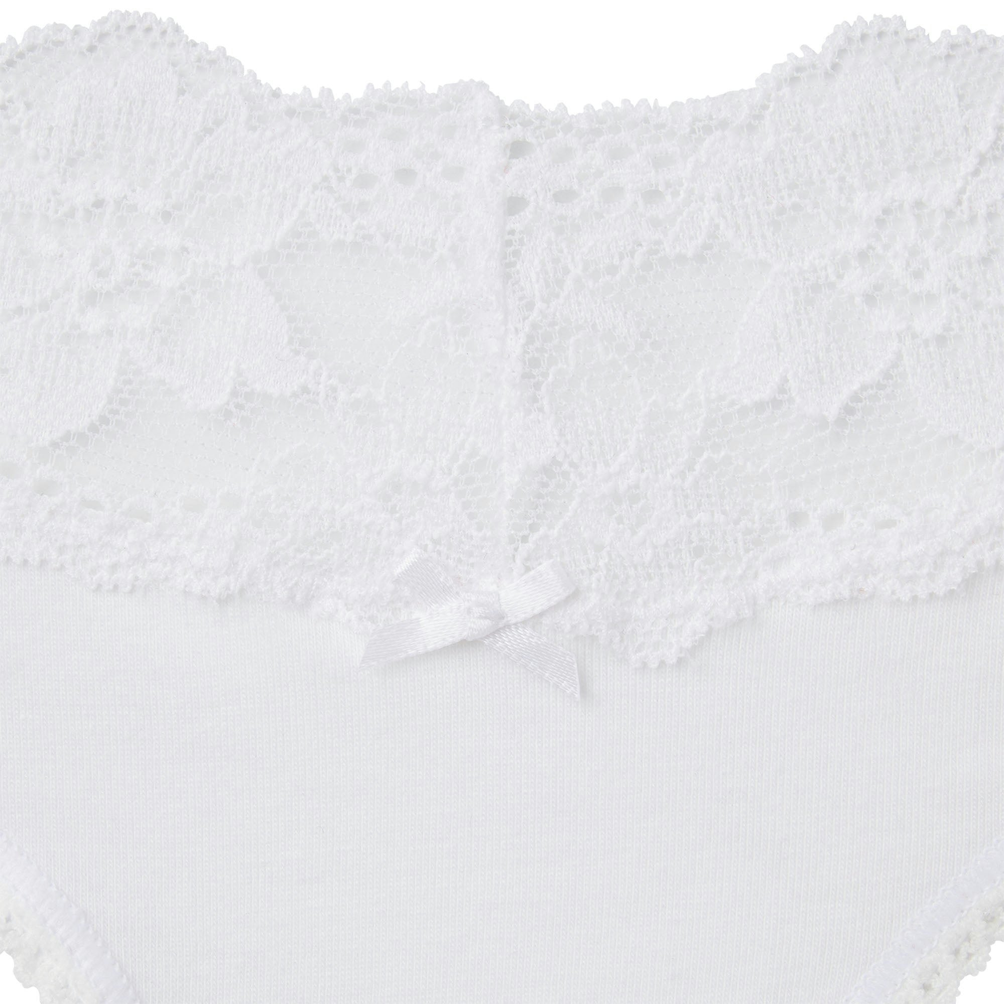 LIGHTWEIGHT COTTON LACE WIDE THONG | SNOW ADDITIONAL FABRIC DETAILS