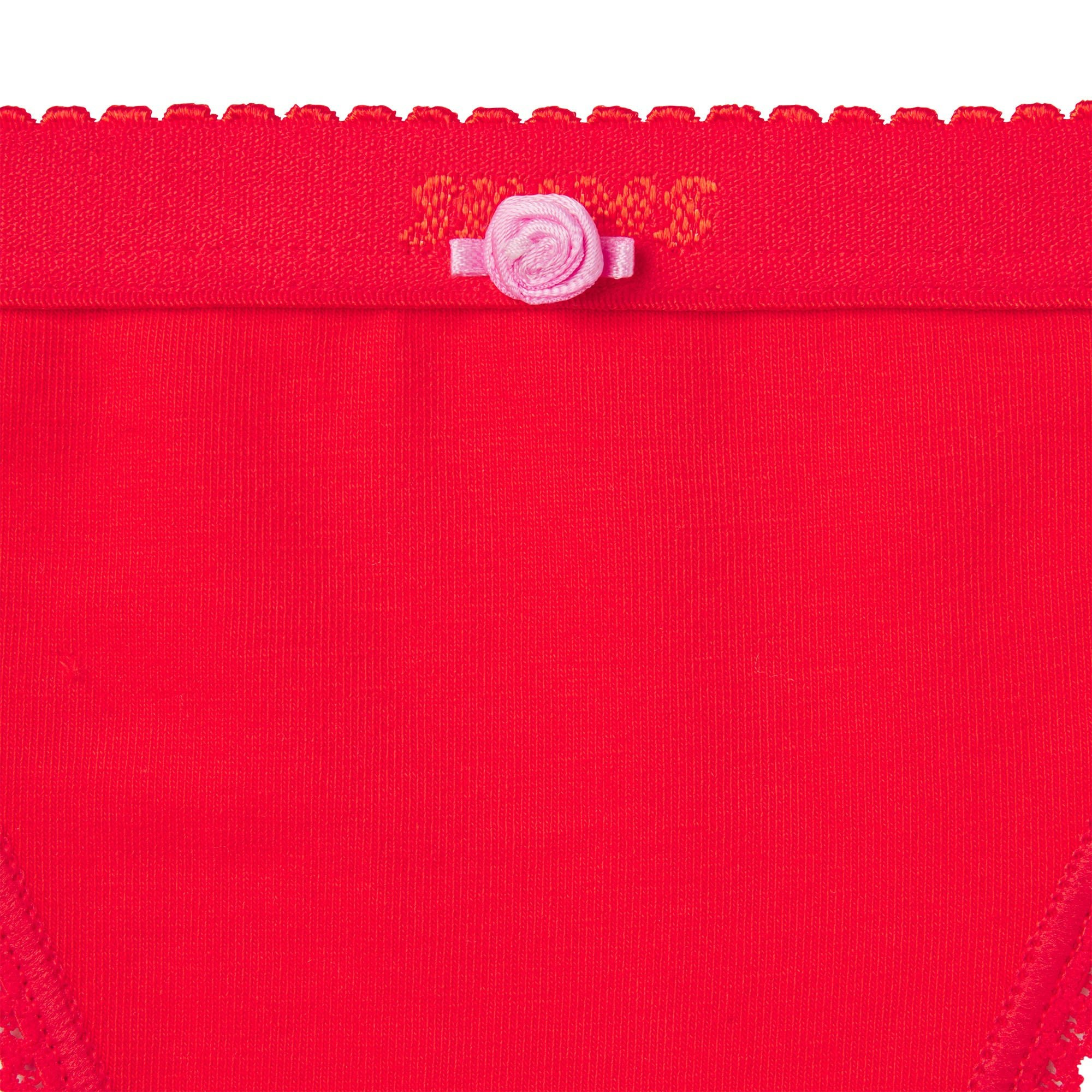 LIGHTWEIGHT COTTON LOGO PICOT THONG | RUBY TONAL ADDITIONAL FABRIC DETAILS