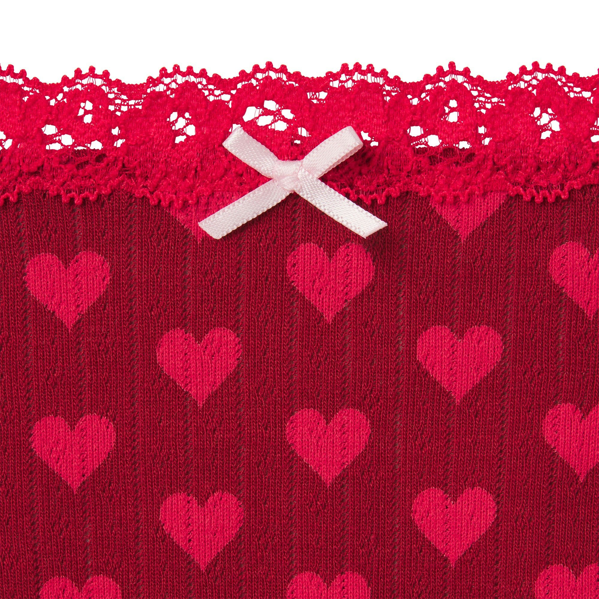 LIGHTWEIGHT COTTON POINTELLE LACE STRING THONG | BRICK HEART HALFDROP ADDITIONAL FABRIC DETAILS