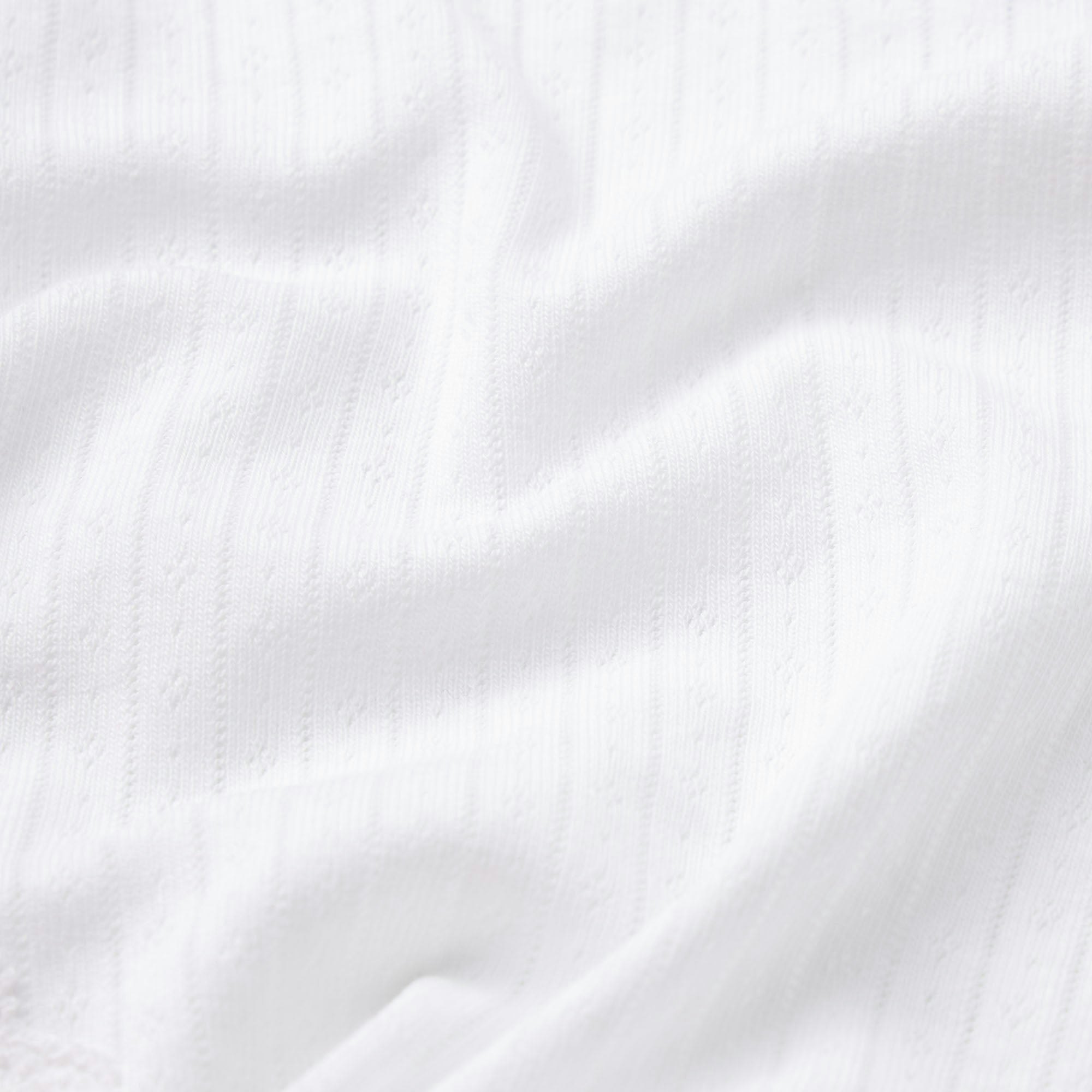 LIGHTWEIGHT COTTON POINTELLE LACE STRING THONG | SNOW ADDITIONAL FABRIC DETAILS