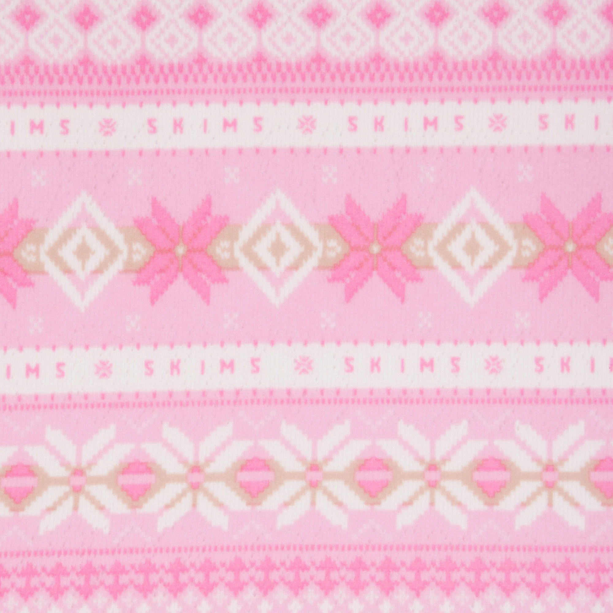 LOGO PLUSH POINTELLE PANT | BUBBLE GUM SIENNA FAIR ISLE ADDITIONAL FABRIC DETAILS