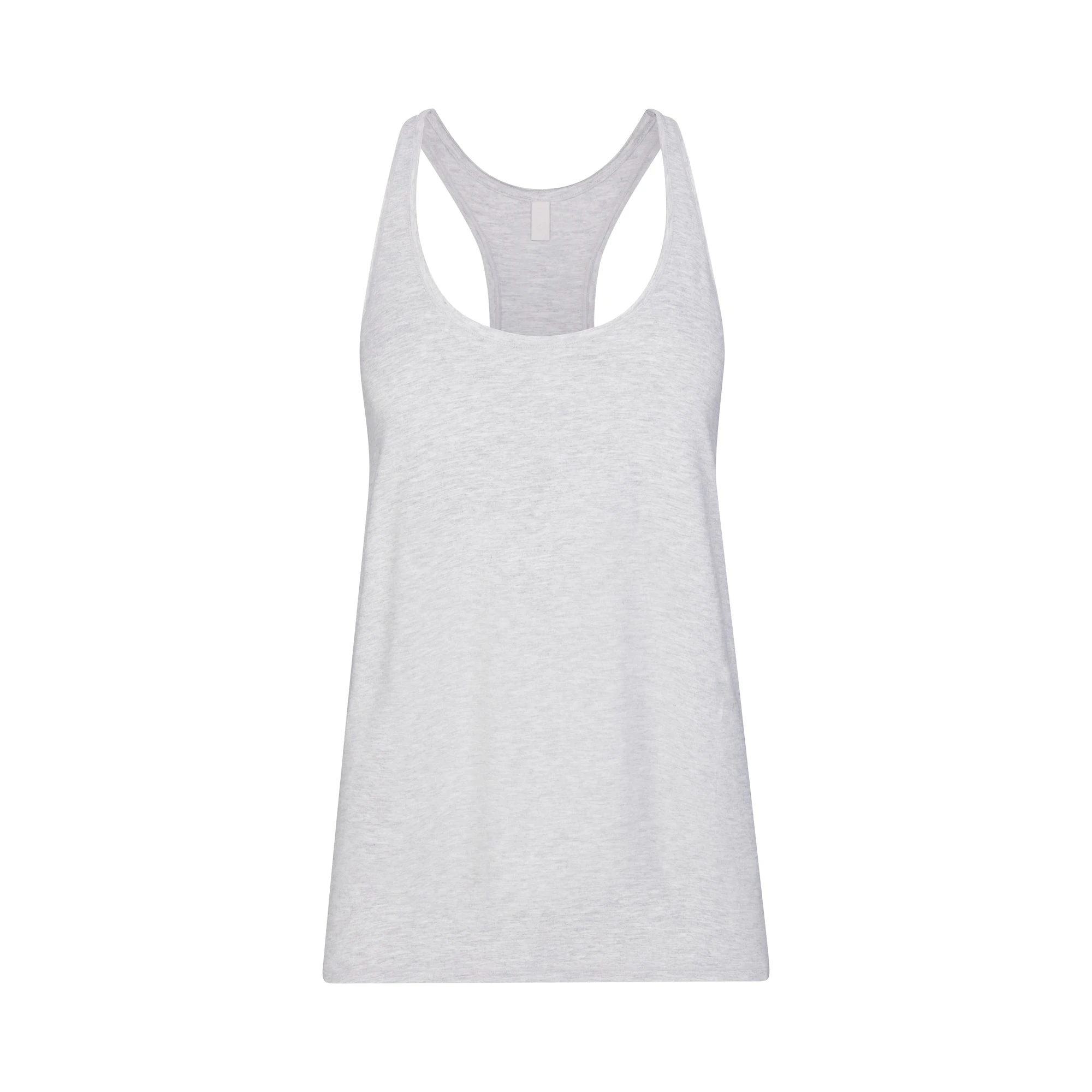 SKIMS SLEEP LOOSE TANK | LIGHT HEATHER GREY (TANKS, SLEEP) LAYS FLAT ON A WHITE BACKGROUND | FLT