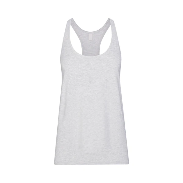 SKIMS SLEEP LOOSE TANK | LIGHT HEATHER GREY (TANKS, SLEEP) LAYS FLAT ON A WHITE BACKGROUND | FLT