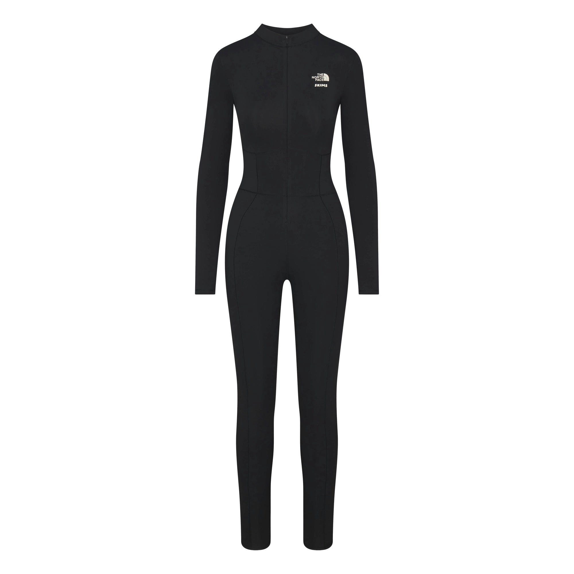 THE NORTH FACE X SKIMS REFINA BODYSUIT | ONYX FLAT ON A WHITE BACKGROUND | FLT