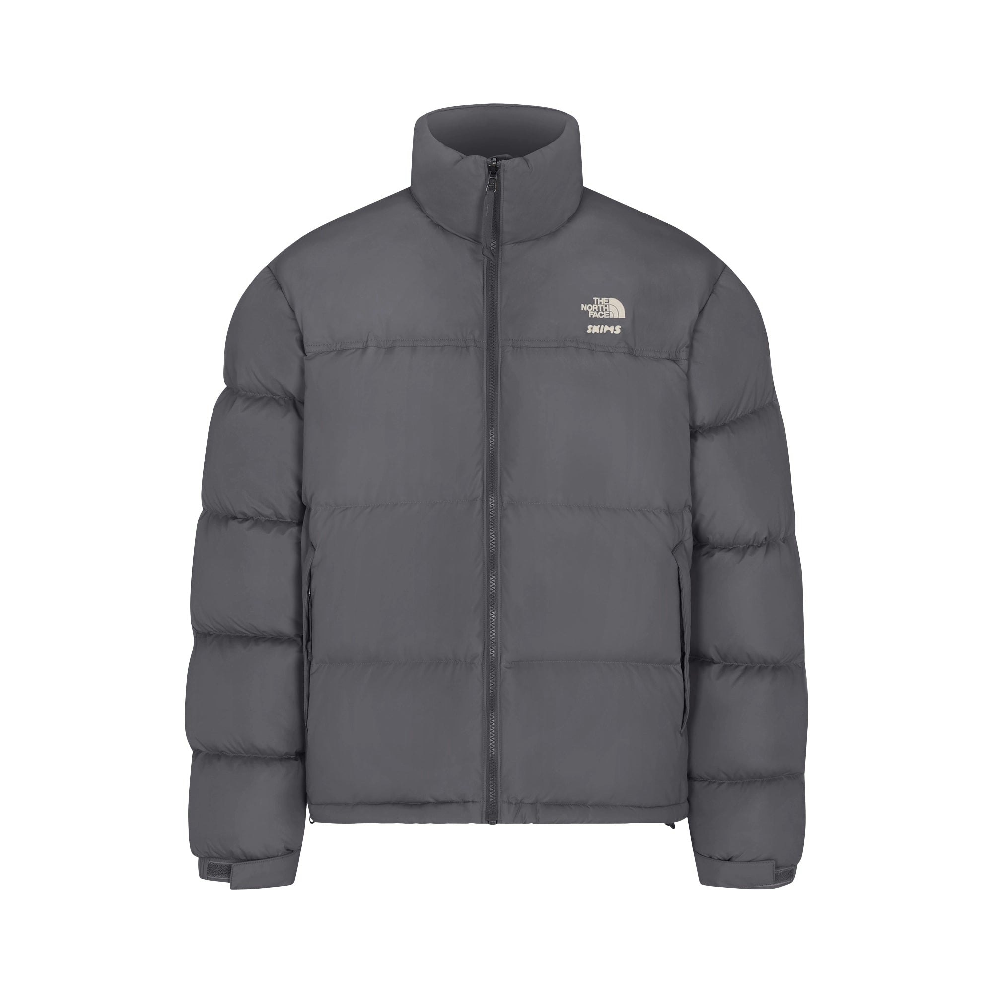 THE NORTH FACE X SKIMS 1996 NUPTSE JACKET | GUNMETAL FLAT ON A WHITE BACKGROUND | FLT