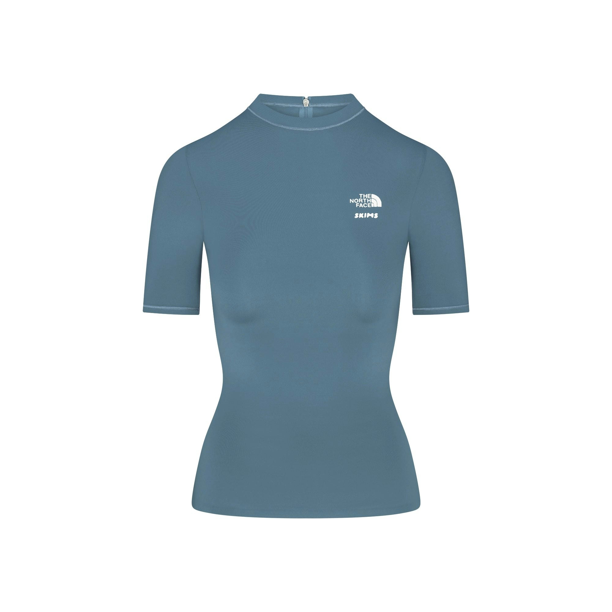 THE NORTH FACE X SKIMS REFINA SHORT SLEEVE TOP | KYANITE FLAT ON A WHITE BACKGROUND | FLT