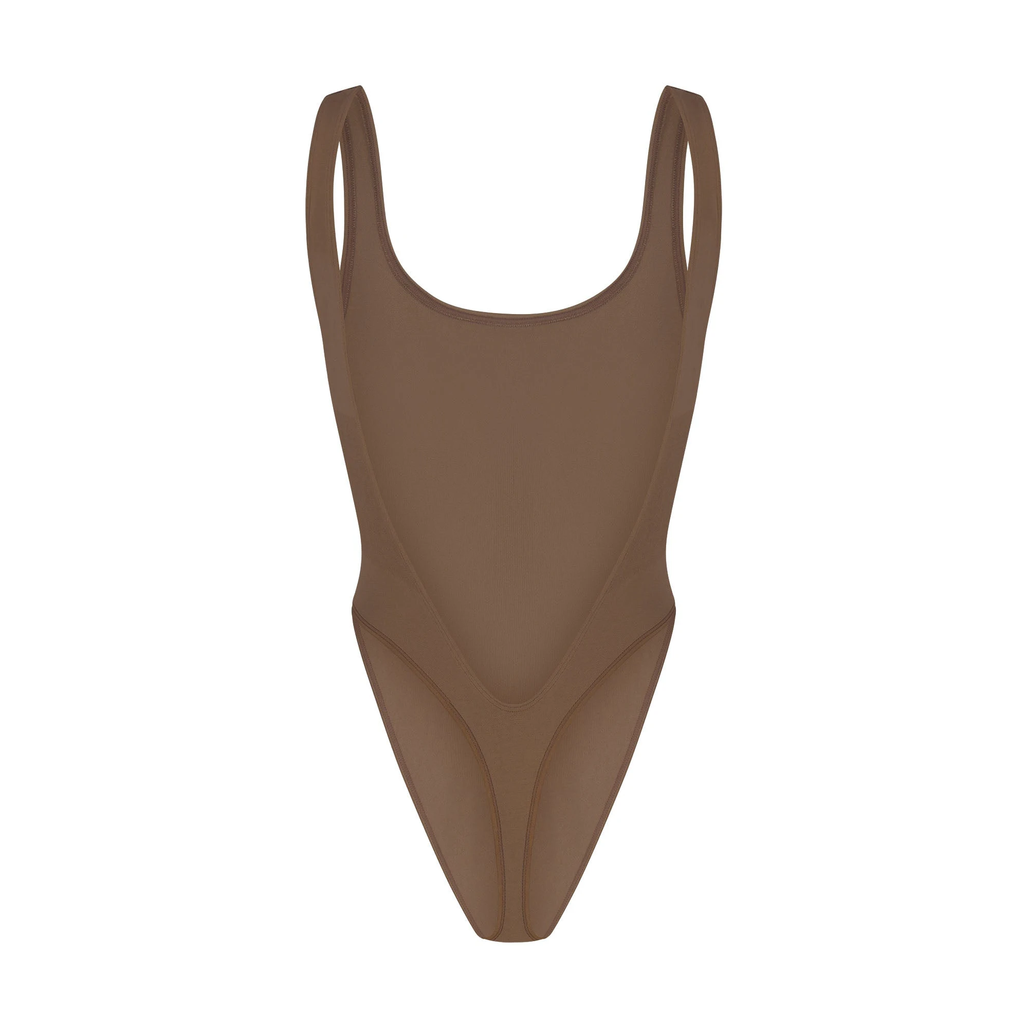 CONTOUR LOUNGE HIGH CUT BODYSUIT LAYS FLAT ON A WHITE BACKGROUND | FLT