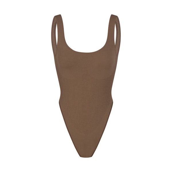 CONTOUR NYLON HIGH CUT BODYSUIT | OXIDE (BODYSUITS) LAYS FLAT ON A WHITE BACKGROUND | FLT