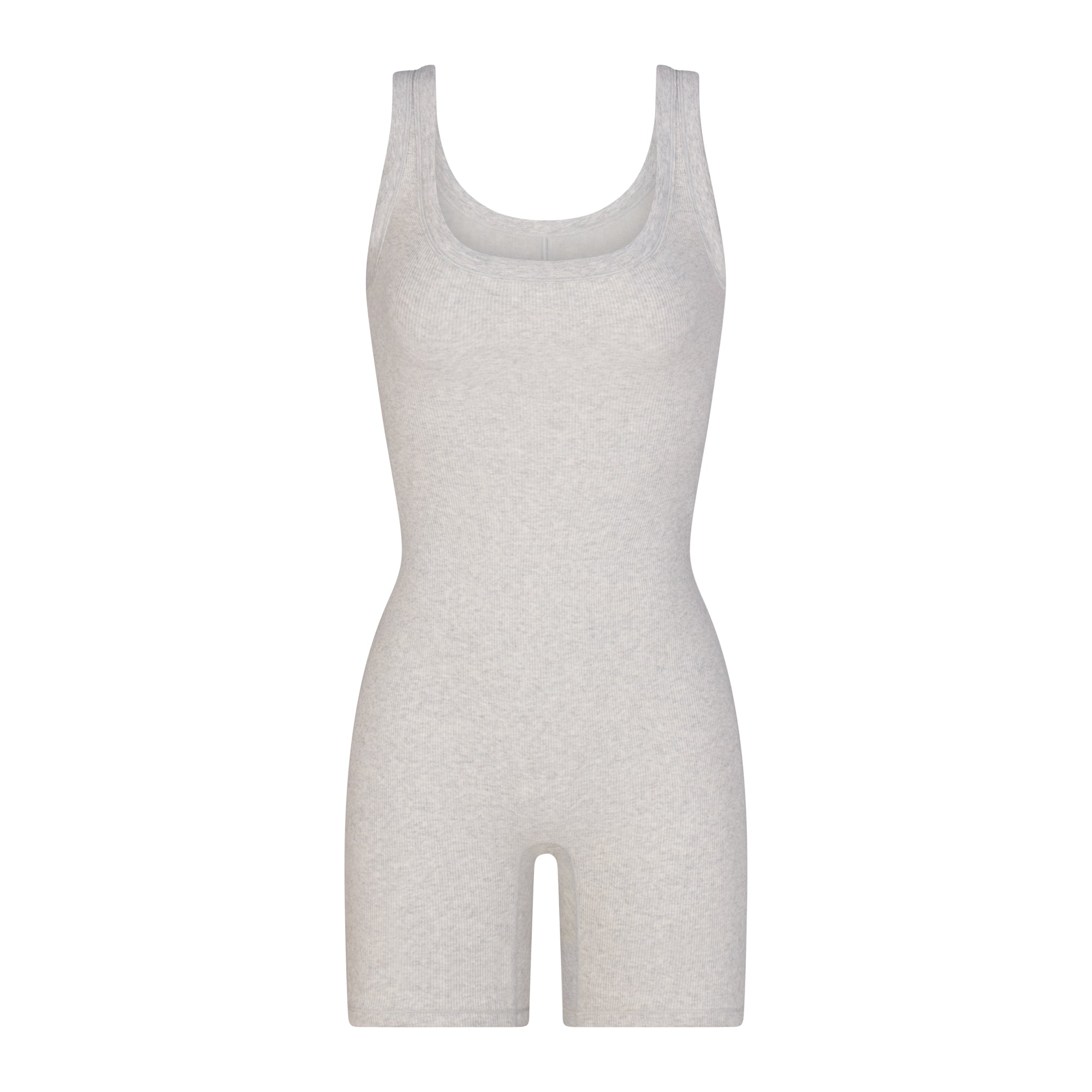 COTTON RIB ONESIE | LIGHT HEATHER GREY
