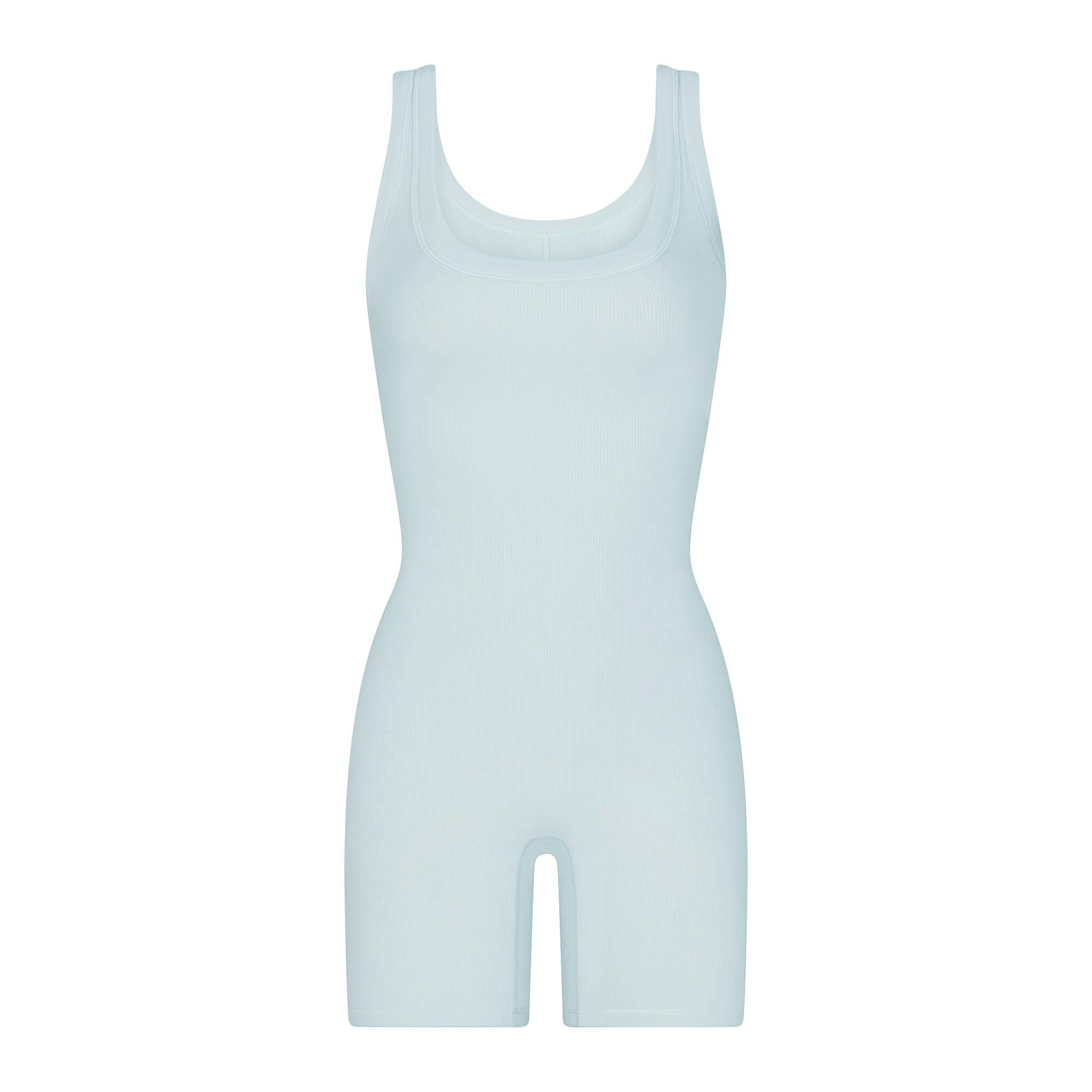 COTTON RIB ONESIE | OPAL FLAT ON A WHITE BACKGROUND | FLT