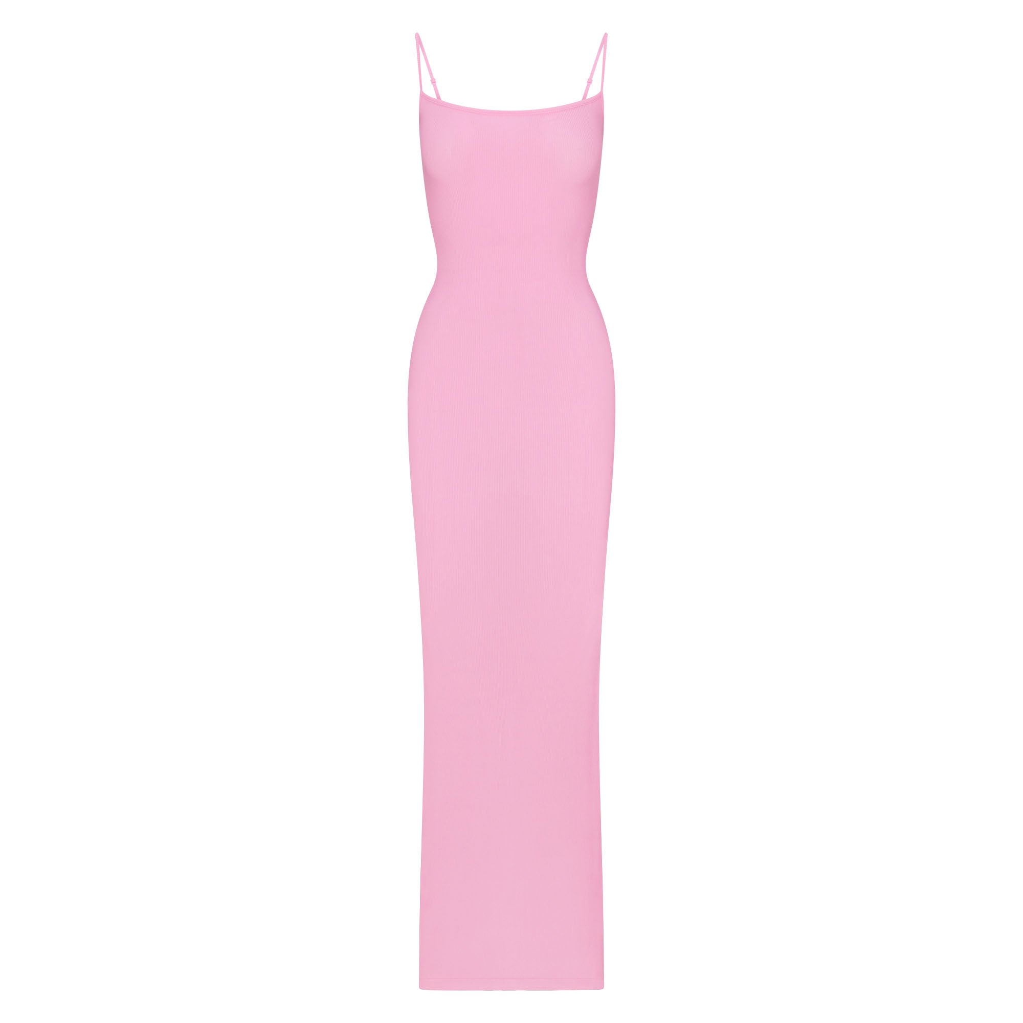 SOFT LOUNGE LONG SLIP DRESS | BUBBLE GUM FLAT ON A WHITE BACKGROUND