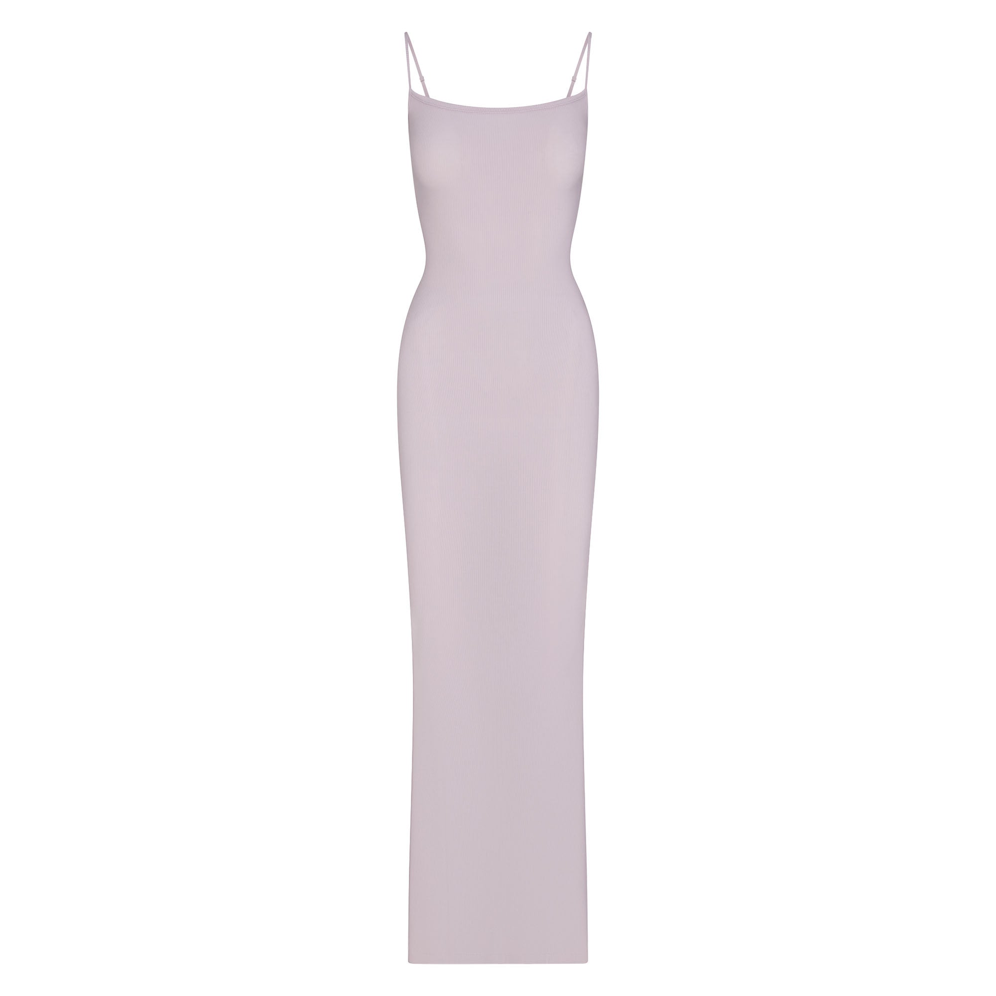 SOFT LOUNGE LONG SLIP DRESS | IRIS MICA FLAT ON A WHITE BACKGROUND | FLT