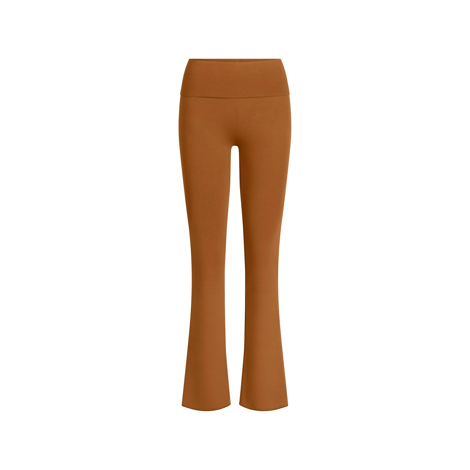 COTTON JERSEY FOLDOVER PANT | CHAI FLAT ON A WHITE BACKGROUND | FLT