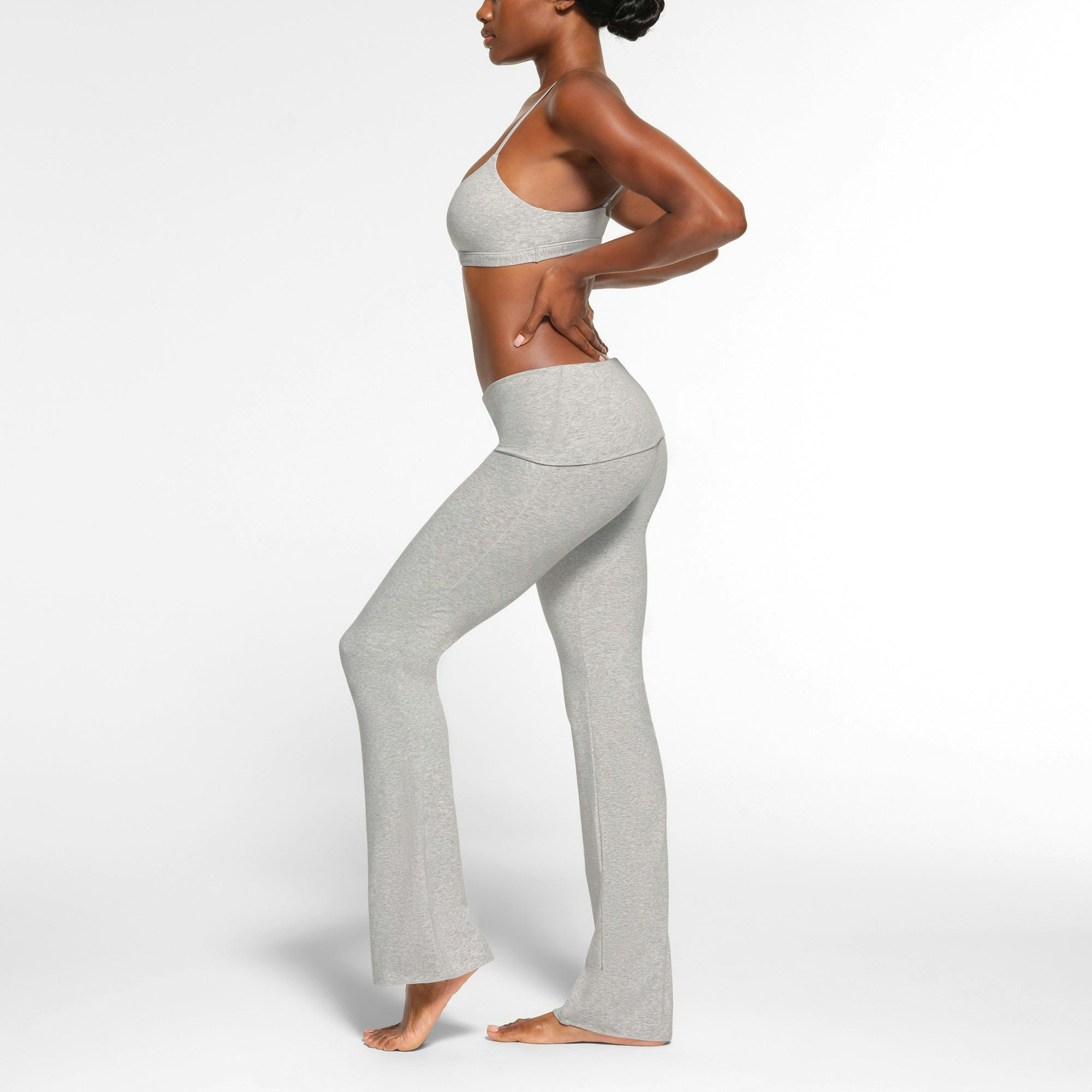 COTTON JERSEY FOLDOVER PANT | LIGHT HEATHER GREY