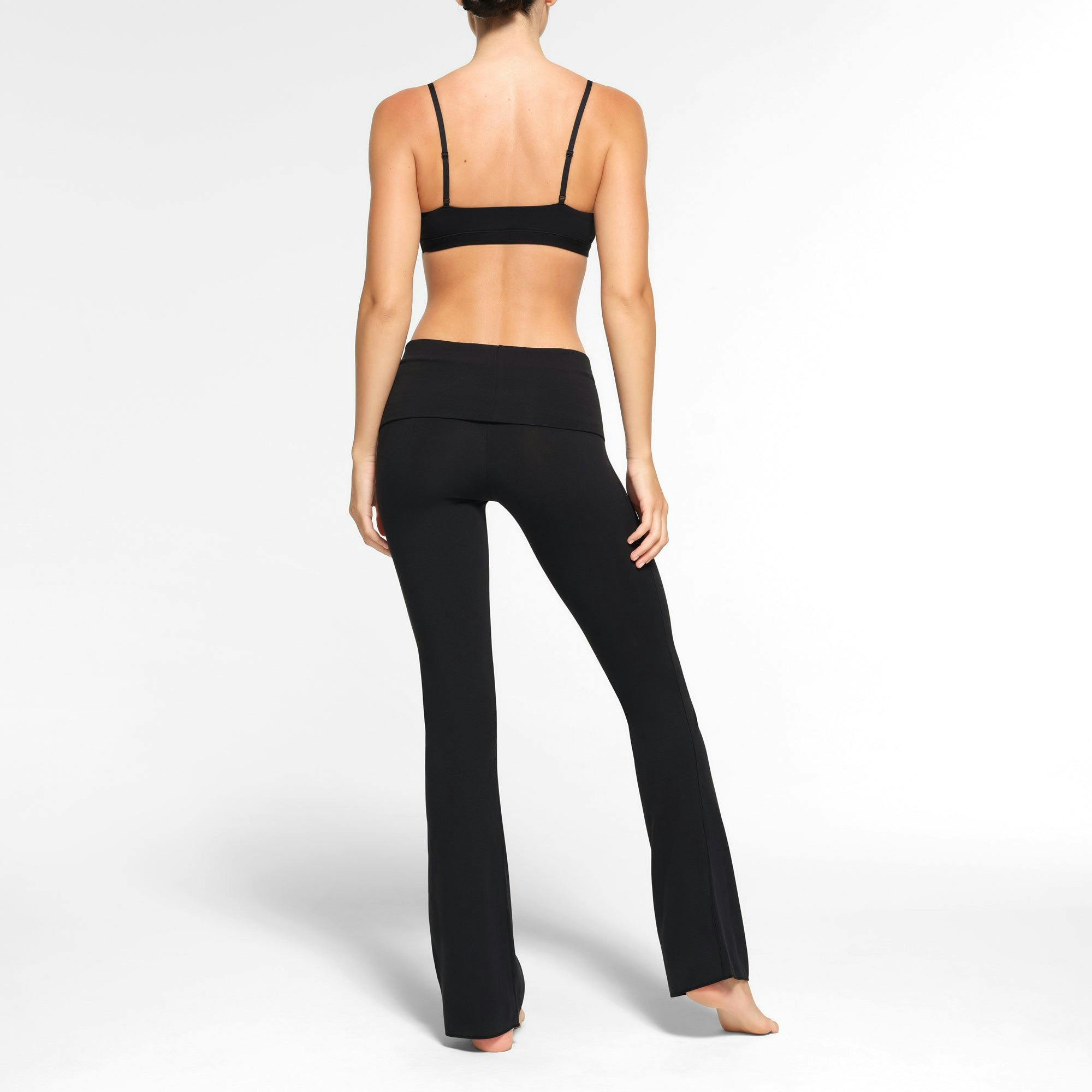 COTTON JERSEY FOLDOVER PANT WORN BY A MODEL IN BACK VIEW