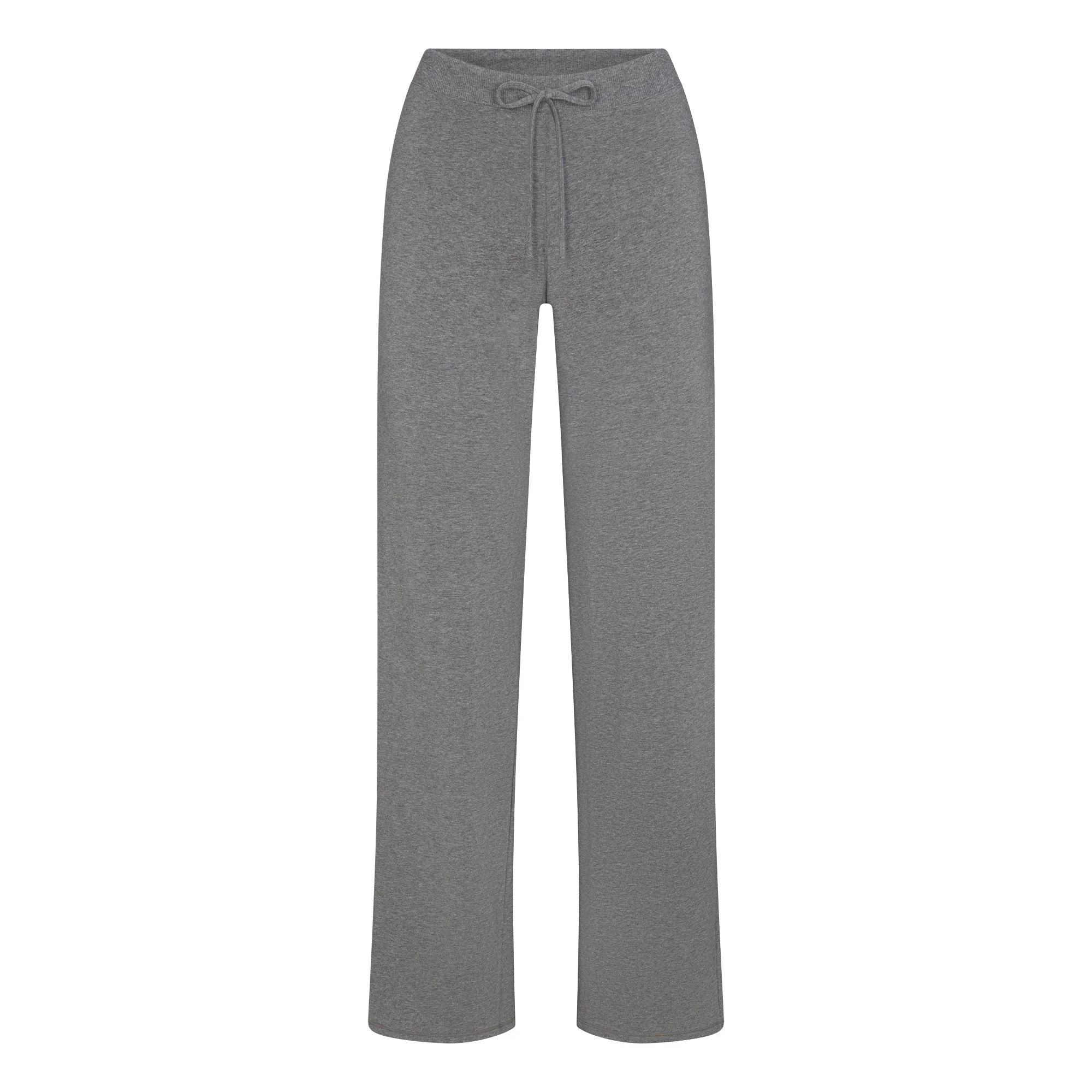 COTTON JERSEY STRAIGHT LEG PANT | DARK HEATHER GREY FLAT ON A WHITE BACKGROUND | FLT