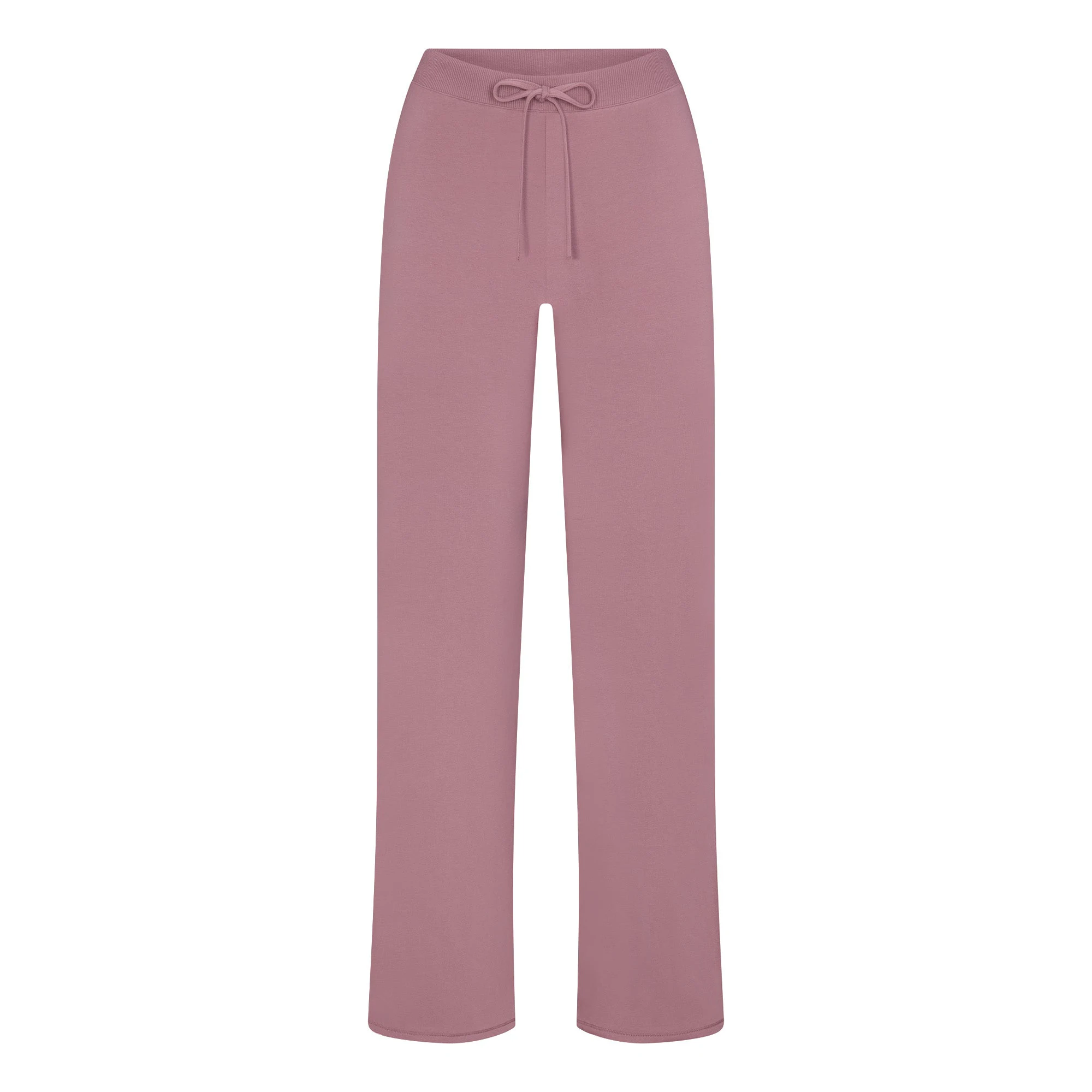 COTTON JERSEY STRAIGHT LEG PANT | MUTED MAUVE FLAT ON A WHITE BACKGROUND | FLT