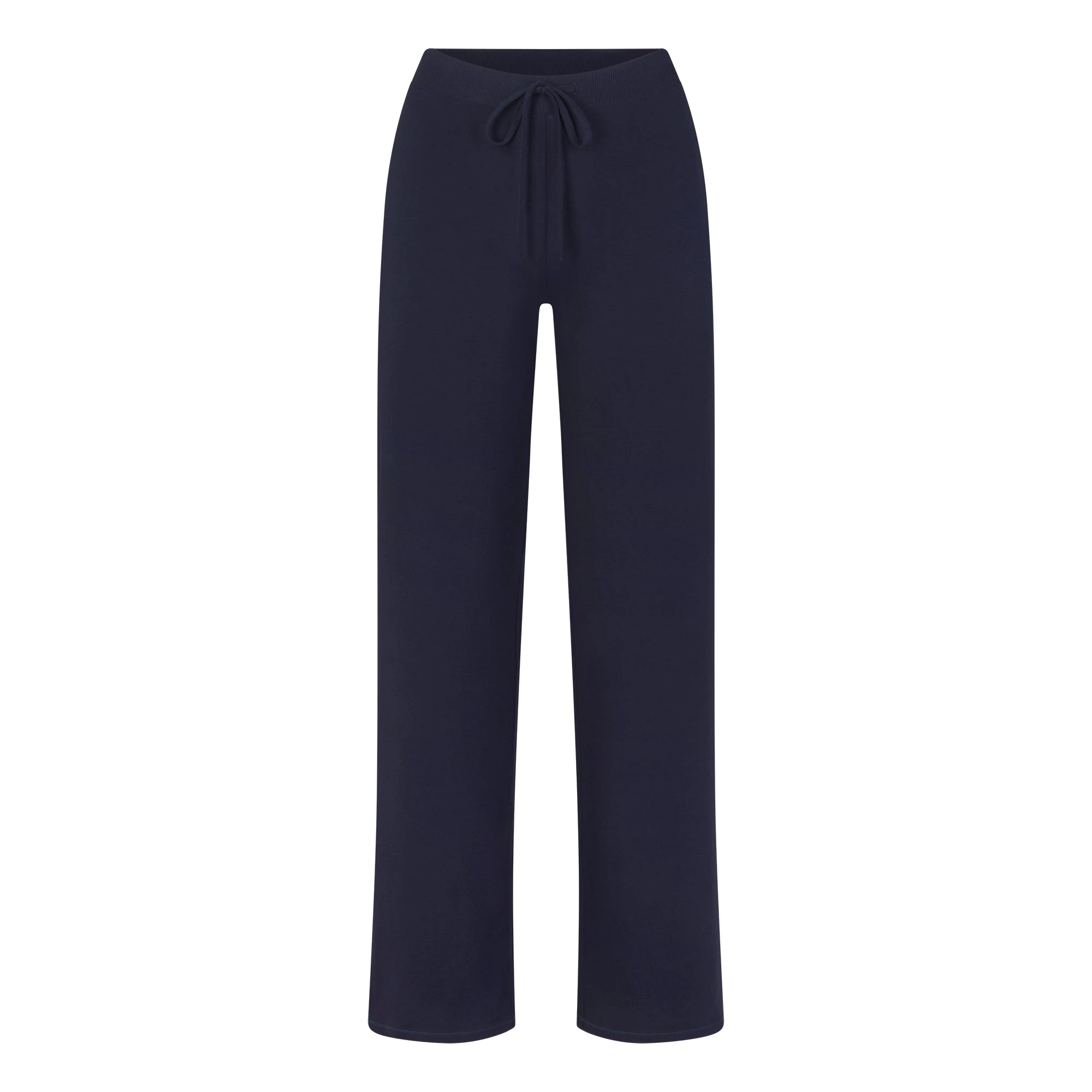 COTTON JERSEY STRAIGHT LEG PANT | NAVY FLAT ON A WHITE BACKGROUND | FLT