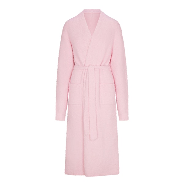 COZY KNIT UNISEX ROBE | CHERRY BLOSSOM FLAT ON A WHITE BACKGROUND | FLT
